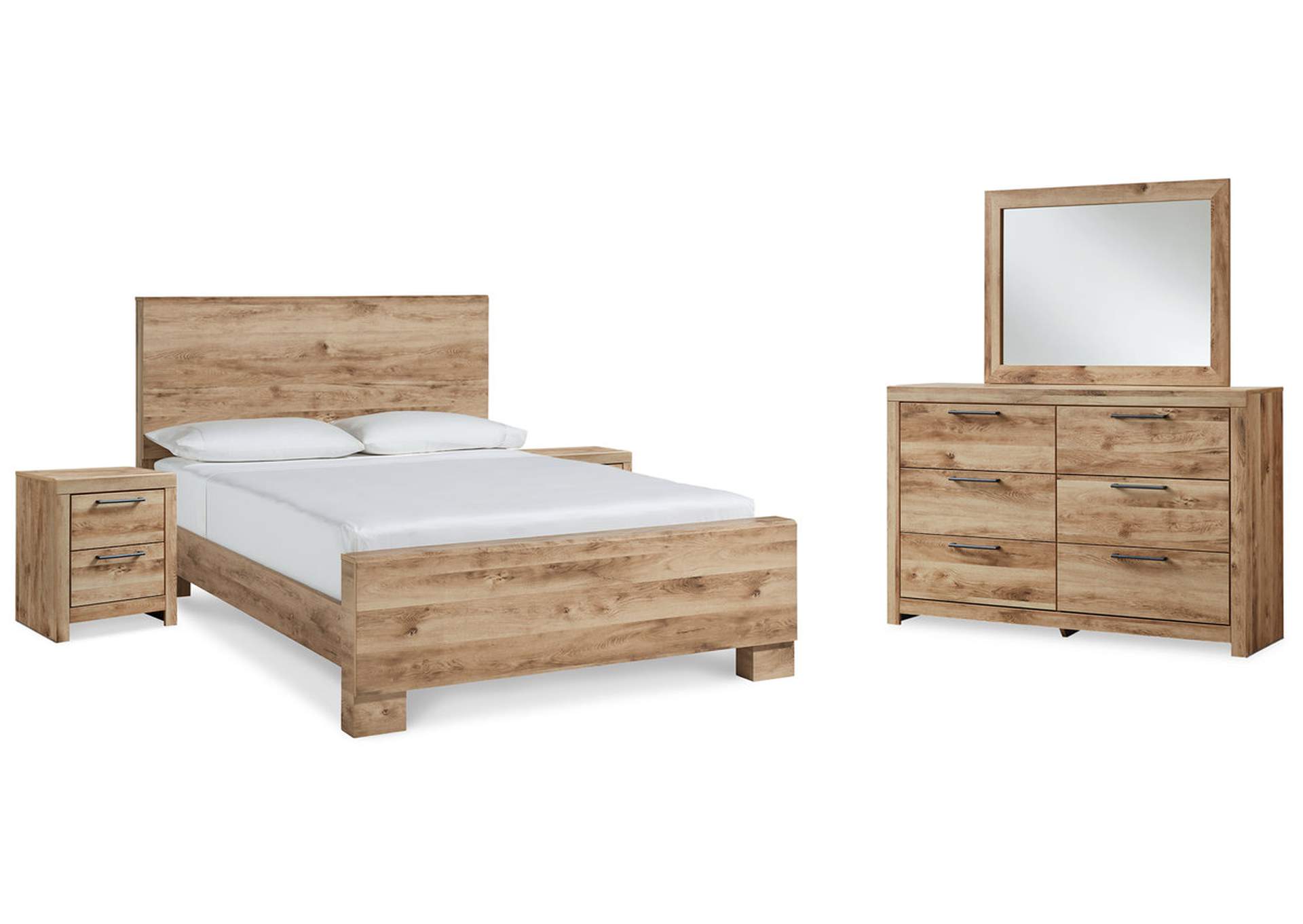 Hyanna King Panel Bed with Mirrored Dresser and 2 Nightstands,Signature Design By Ashley