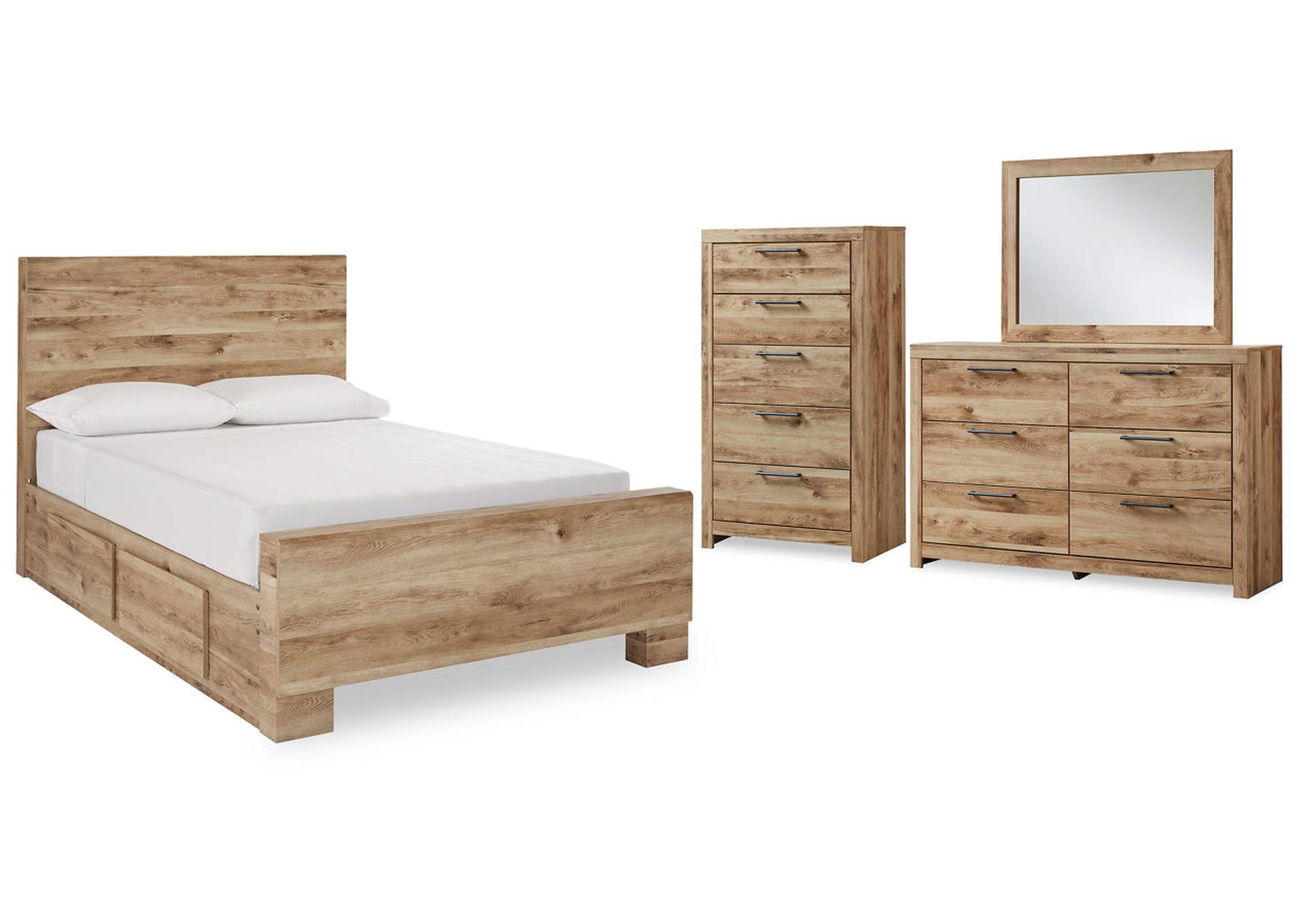 Hyanna Full Panel Bed with Storage with Mirrored Dresser and Chest,Signature Design By Ashley