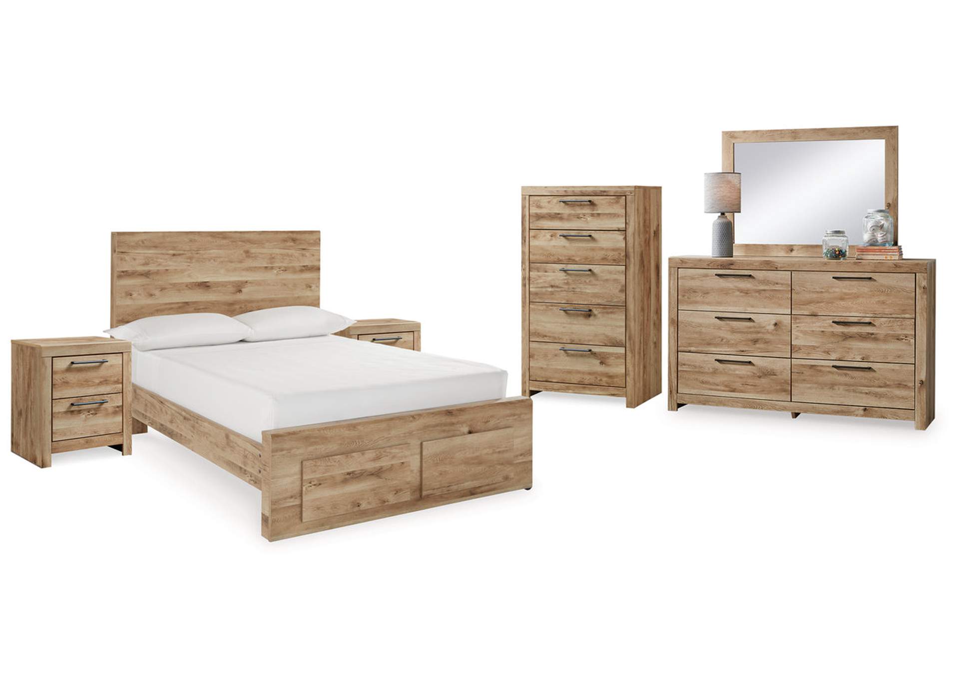 Hyanna Full Panel Storage Bed with Mirrored Dresser, Chest and 2 Nightstands,Signature Design By Ashley