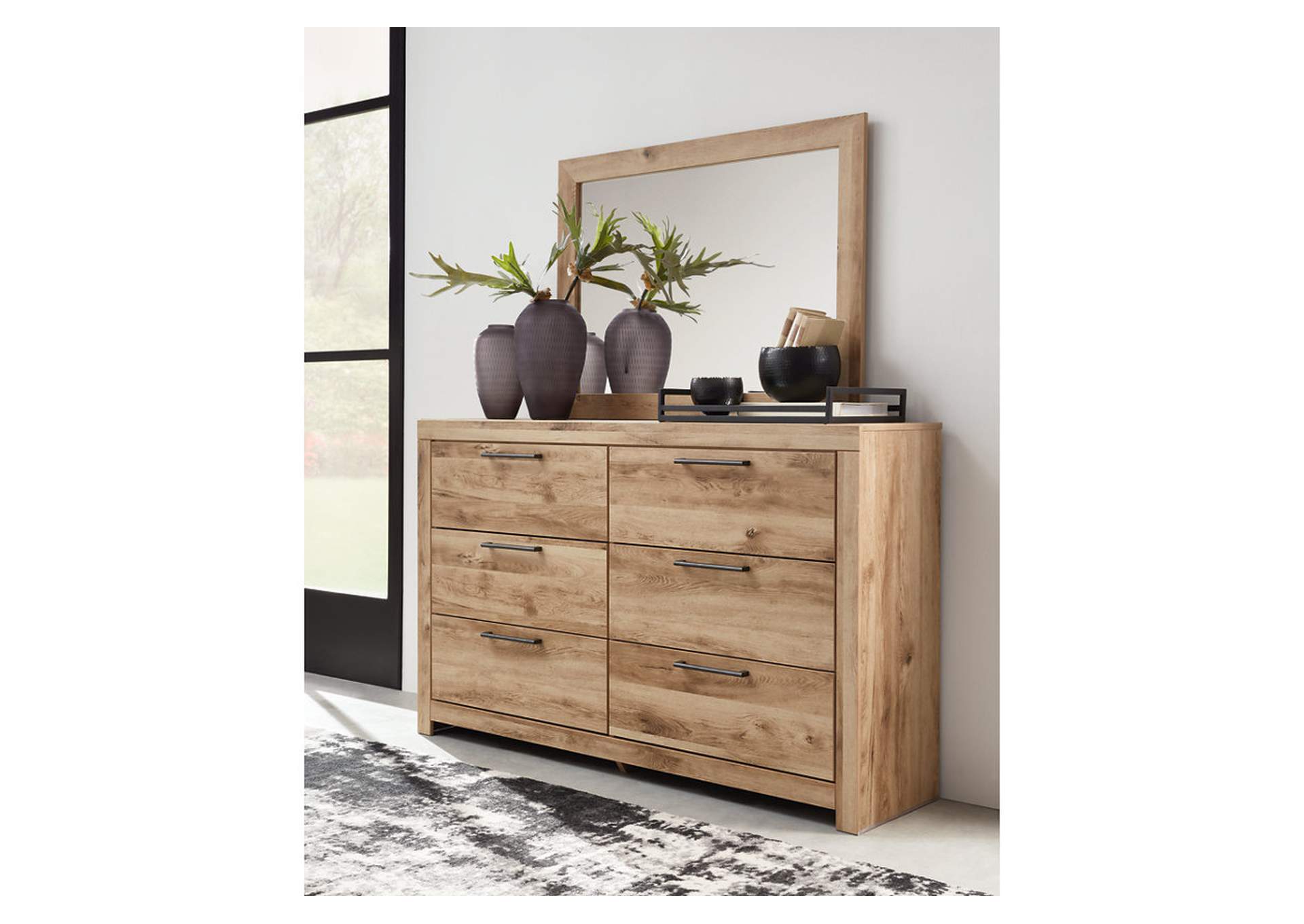 Hyanna Twin Panel Headboard with Mirrored Dresser, Chest and 2 Nightstands,Signature Design By Ashley