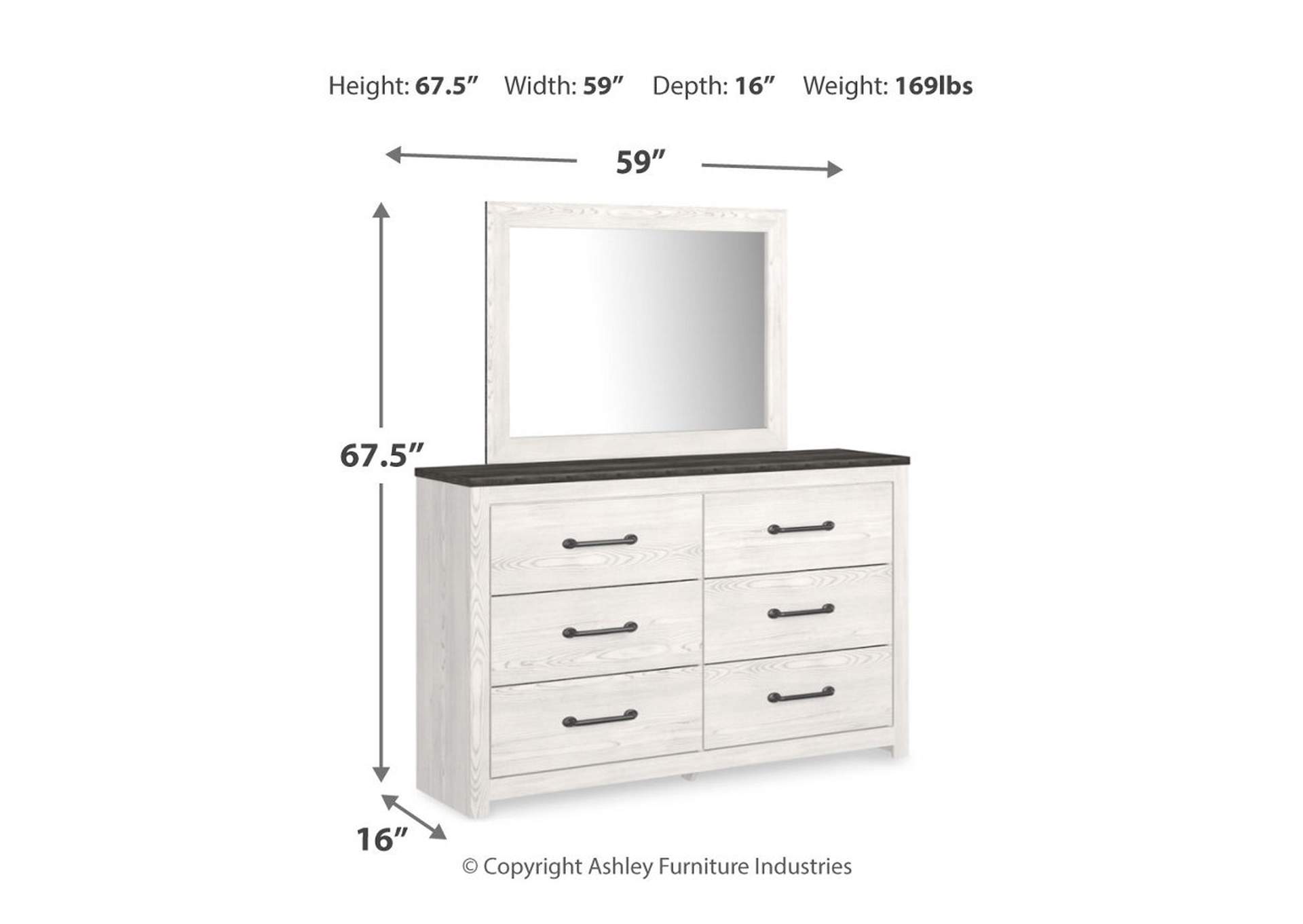 Gerridan King Panel Bed, Dresser, Mirror, Chest and 2 Nightstands,Signature Design By Ashley