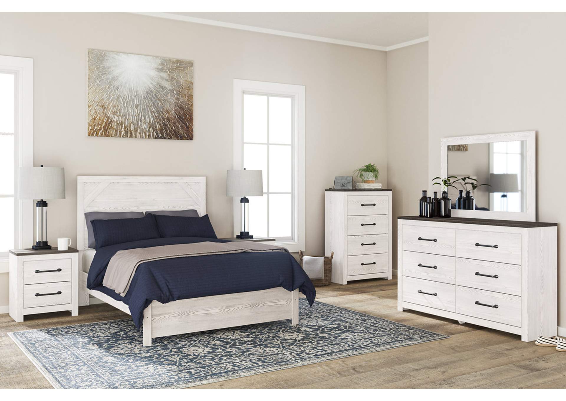 Gerridan Full Panel Bed with Mirrored Dresser, Chest and 2 Nightstands,Signature Design By Ashley