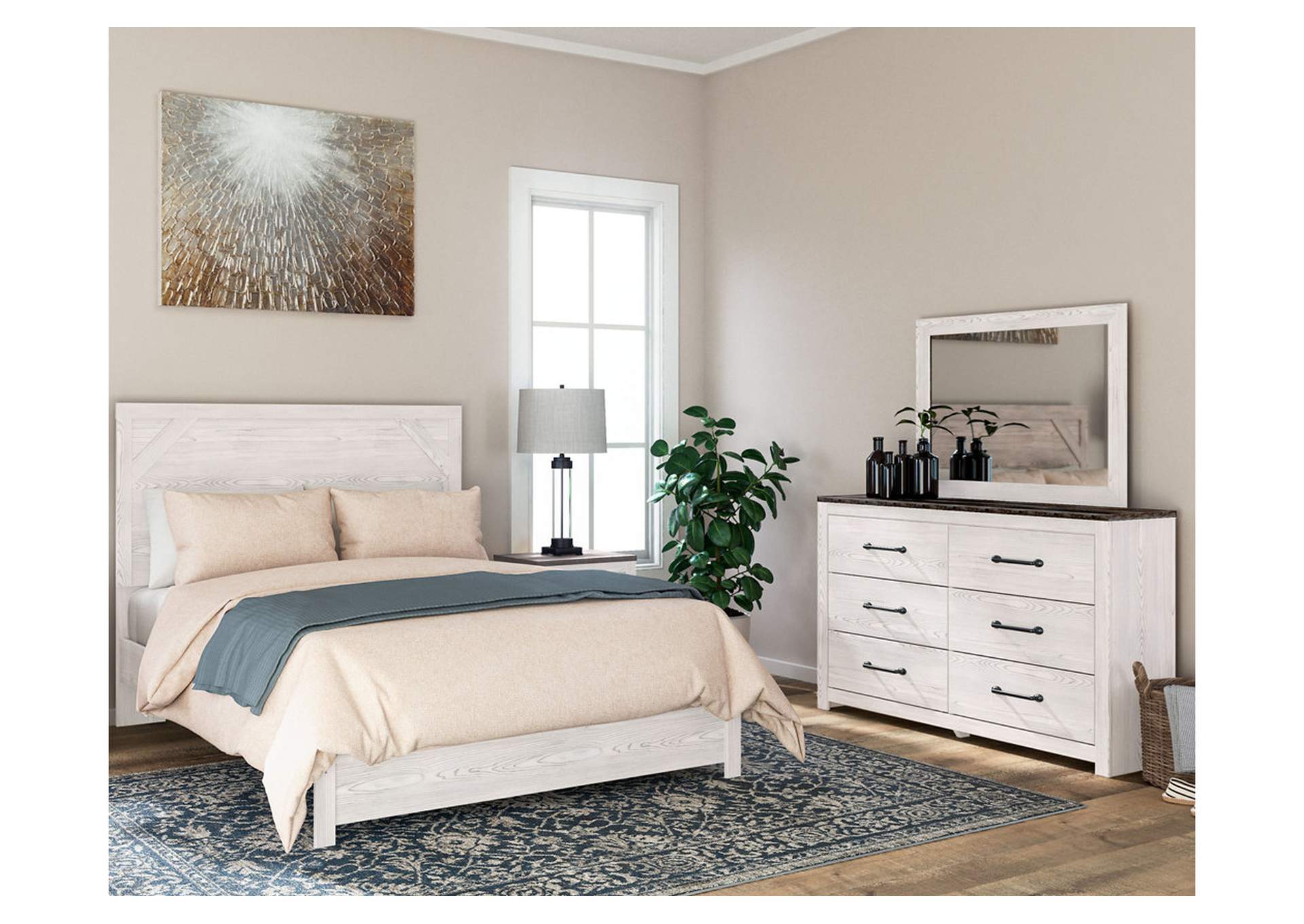 Gerridan Queen Bed with Mirrored Dresser and Nightstand,Signature Design By Ashley