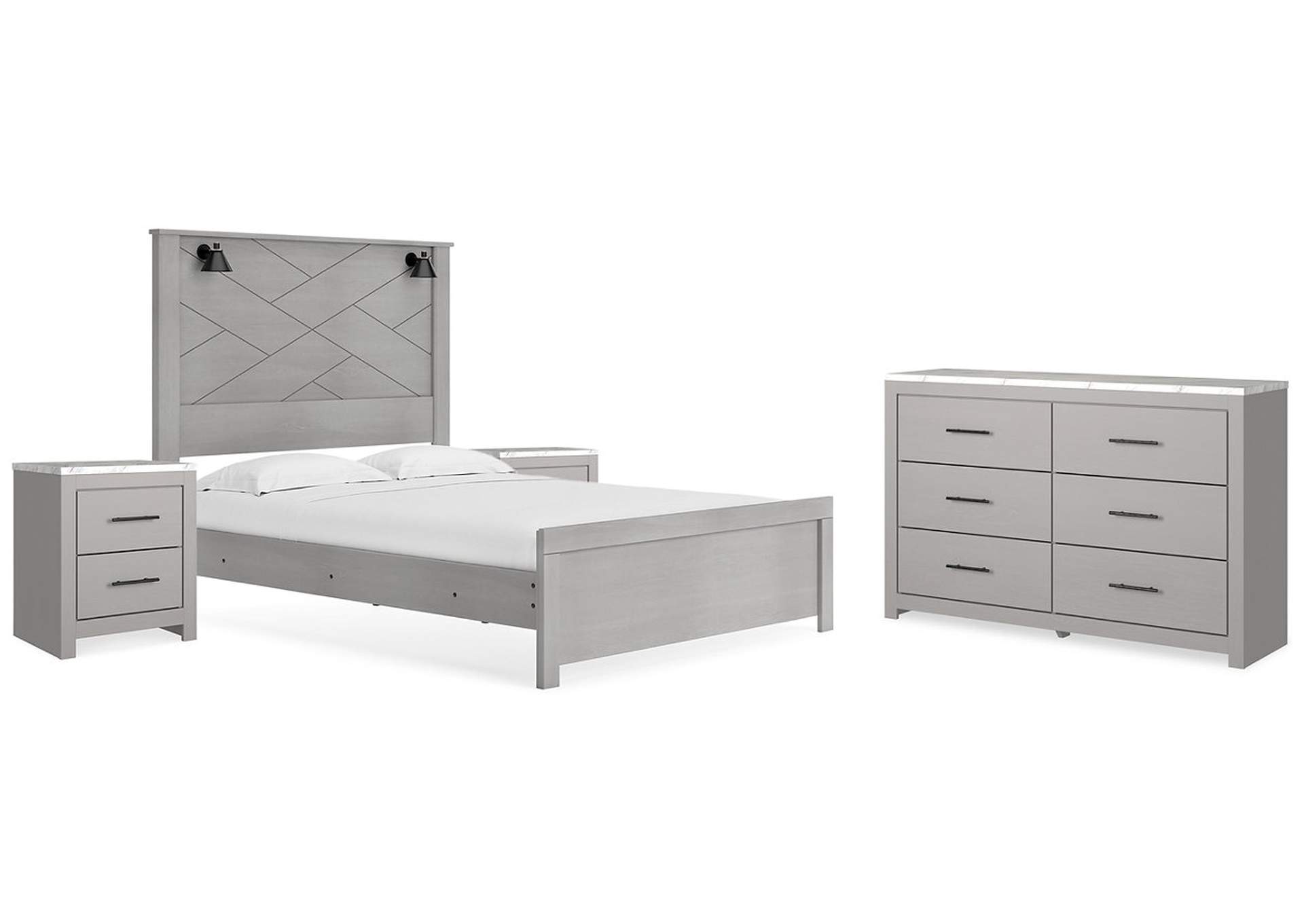 Cottonburg Queen Panel Bed with Dresser and 2 Nightstands,Signature Design By Ashley