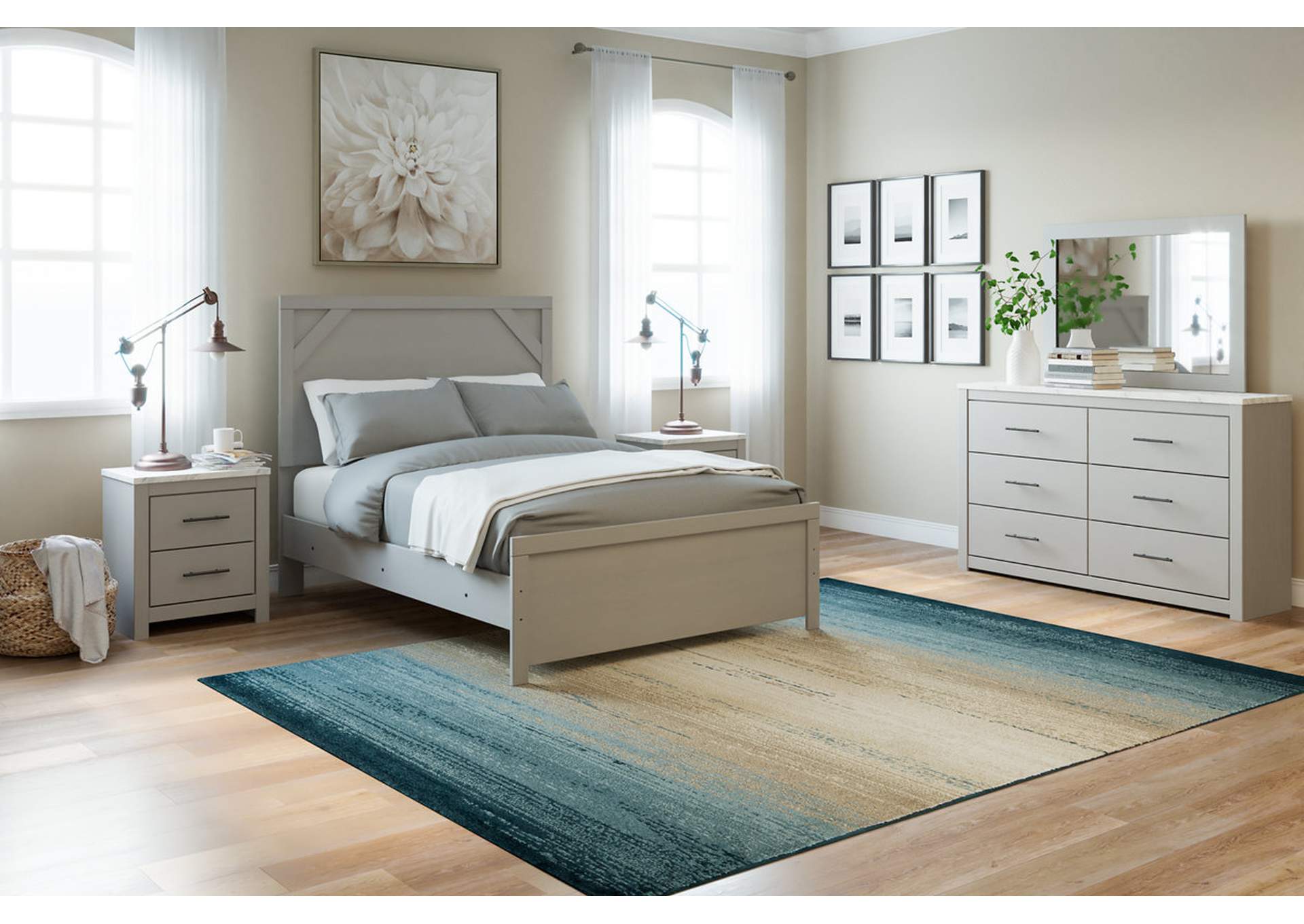 Cottonburg Full Panel Bed with Mirrored Dresser,Signature Design By Ashley