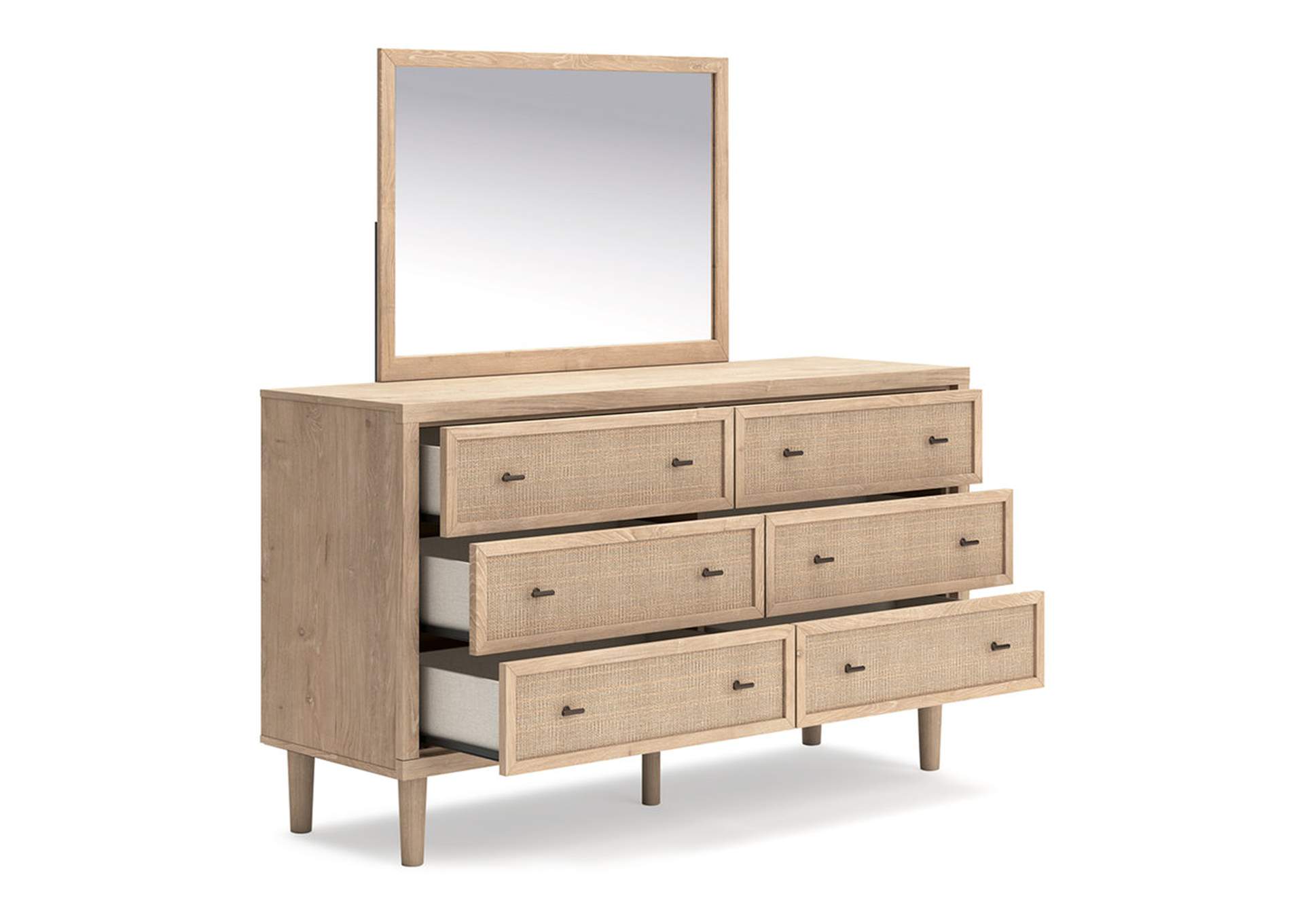 Cielden King Panel Headboard with Mirrored Dresser and Nightstand,Signature Design By Ashley