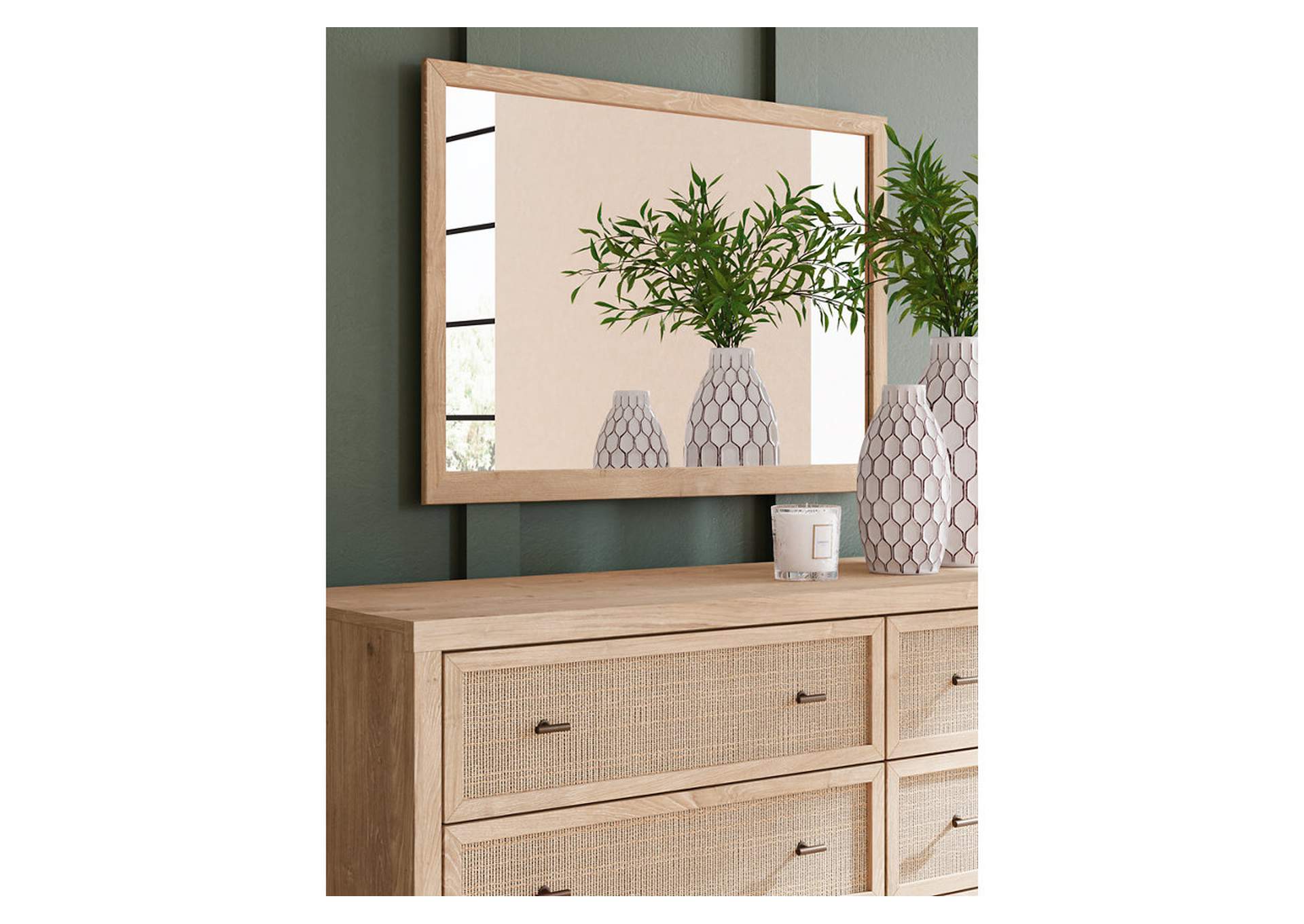 Cielden King Panel Headboard with Mirrored Dresser,Signature Design By Ashley