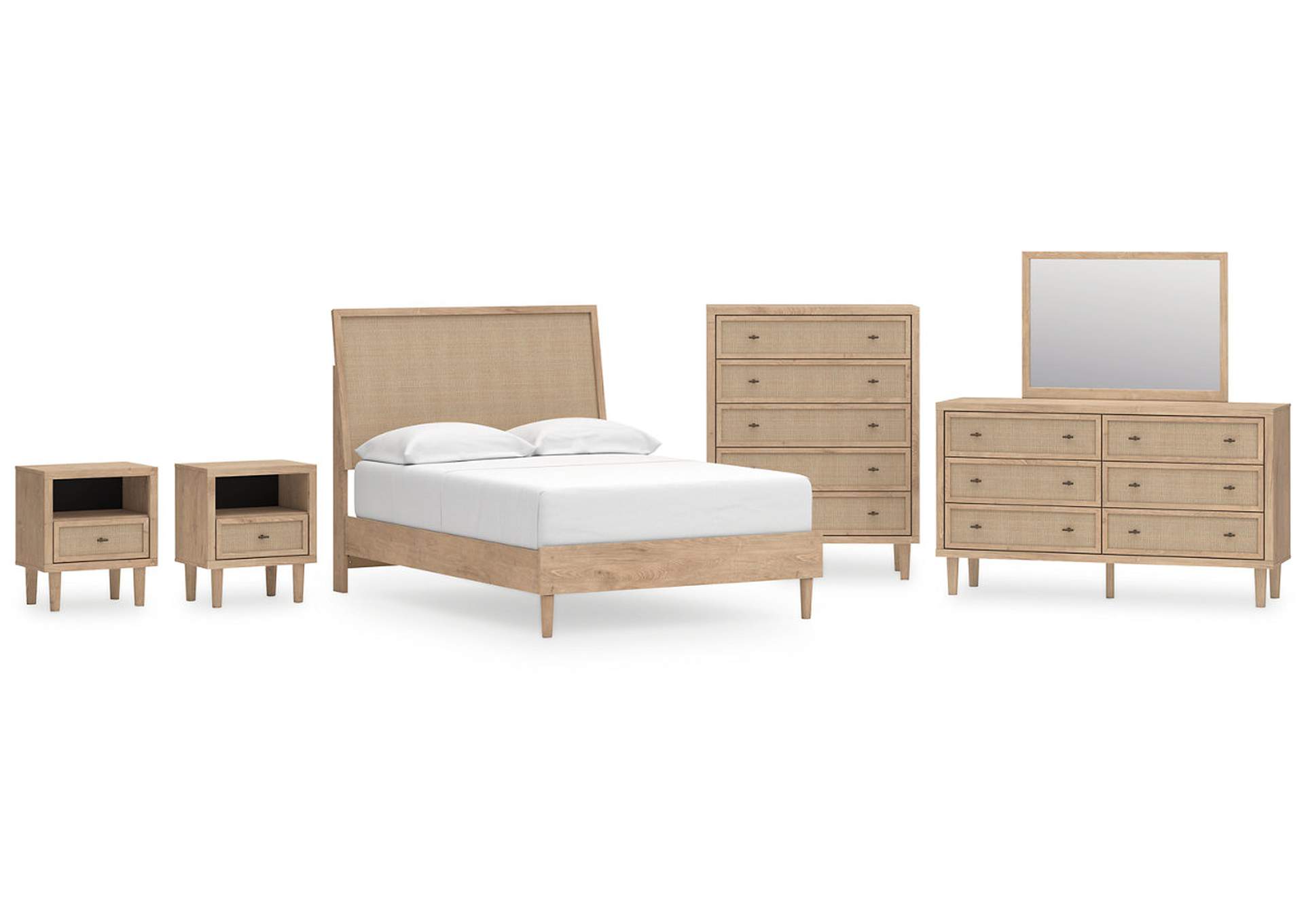 Cielden Full Panel Bed with Mirrored Dresser, Chest and 2 Nightstands,Signature Design By Ashley