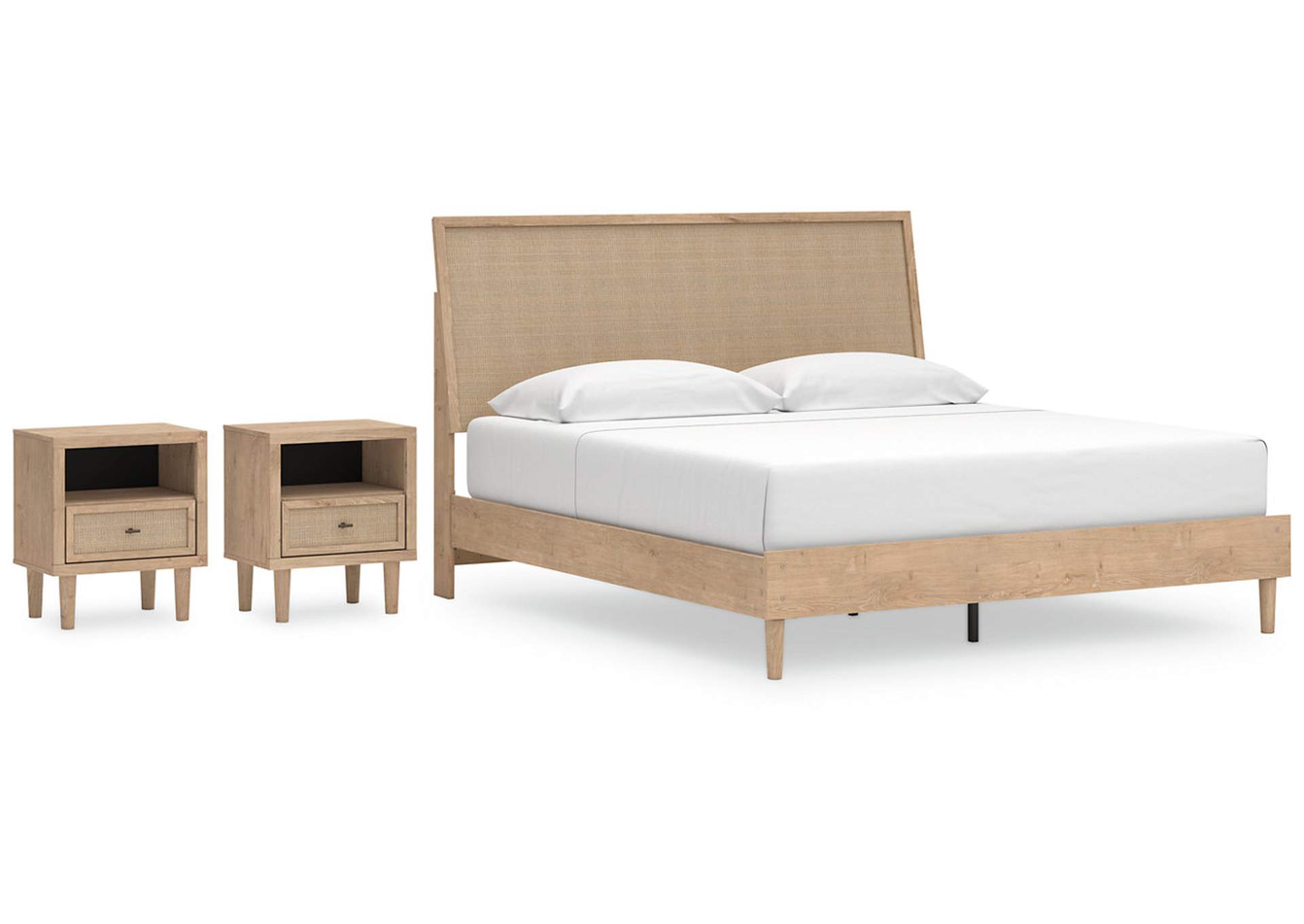 Cielden King Panel Bed with 2 Nightstands,Signature Design By Ashley