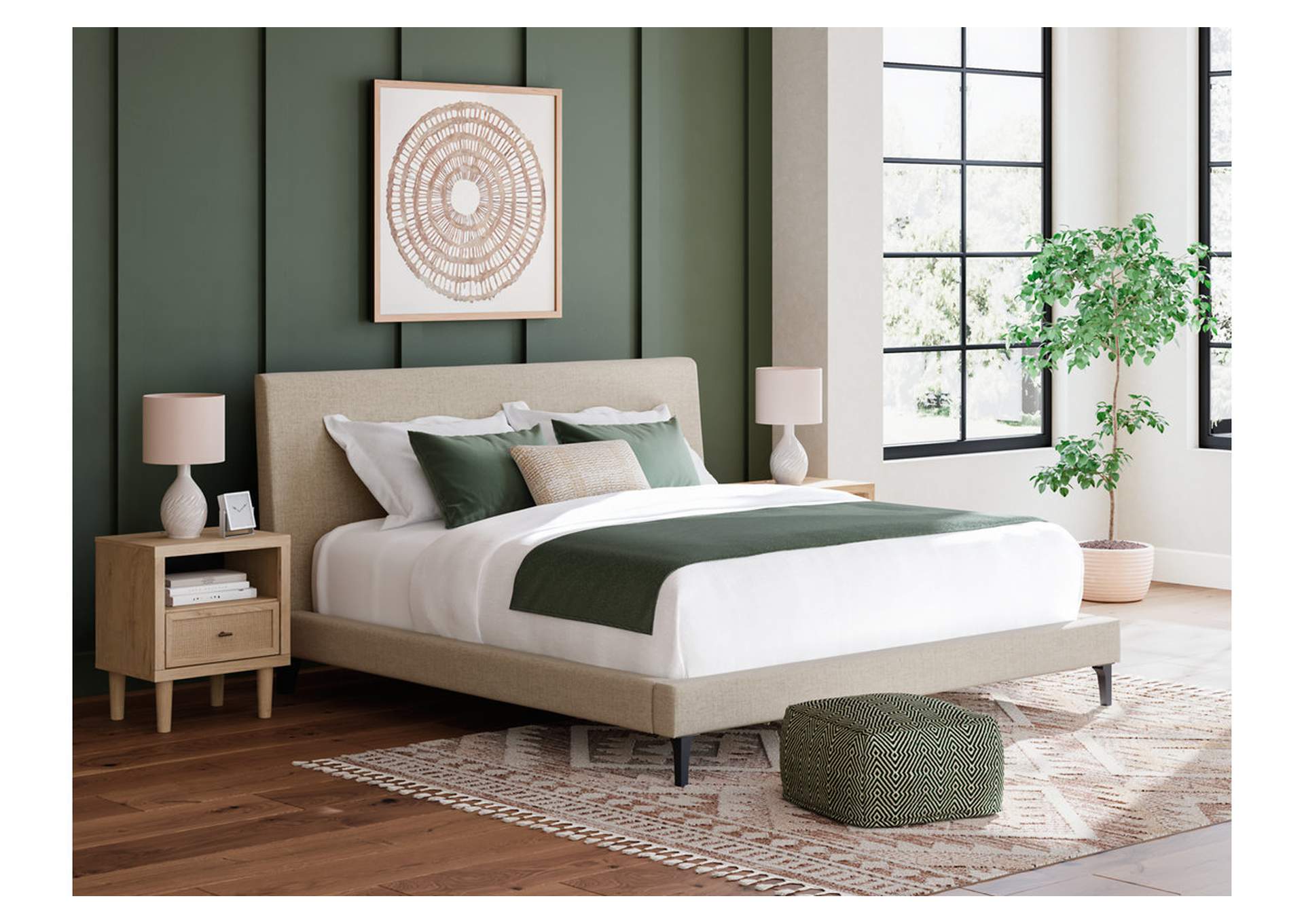 Cielden King Upholstered Bed with Roll Slats,Signature Design By Ashley