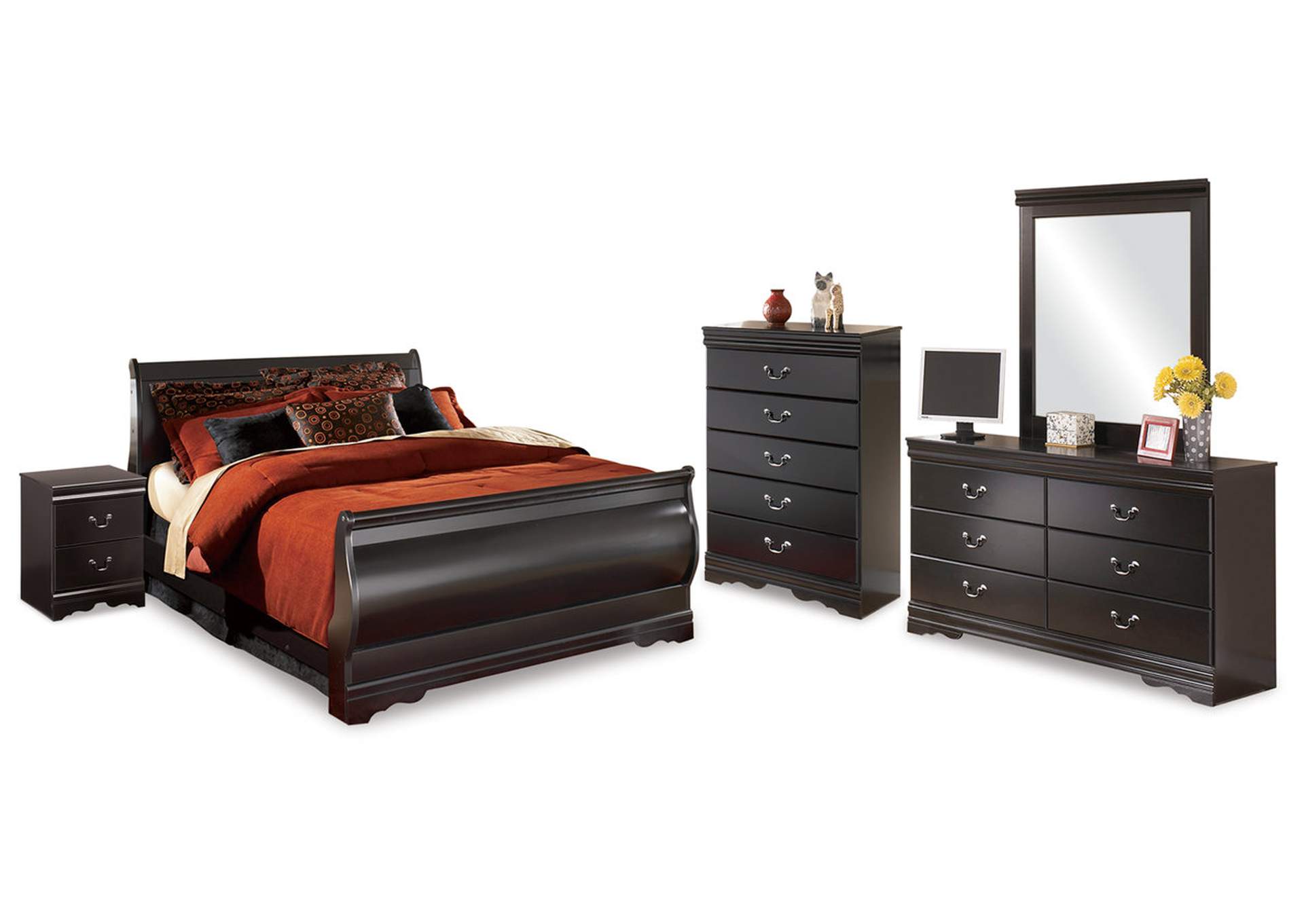 Huey Vineyard Full Sleigh Bed, Dresser, Mirror, Chest and Nightstand,Signature Design By Ashley