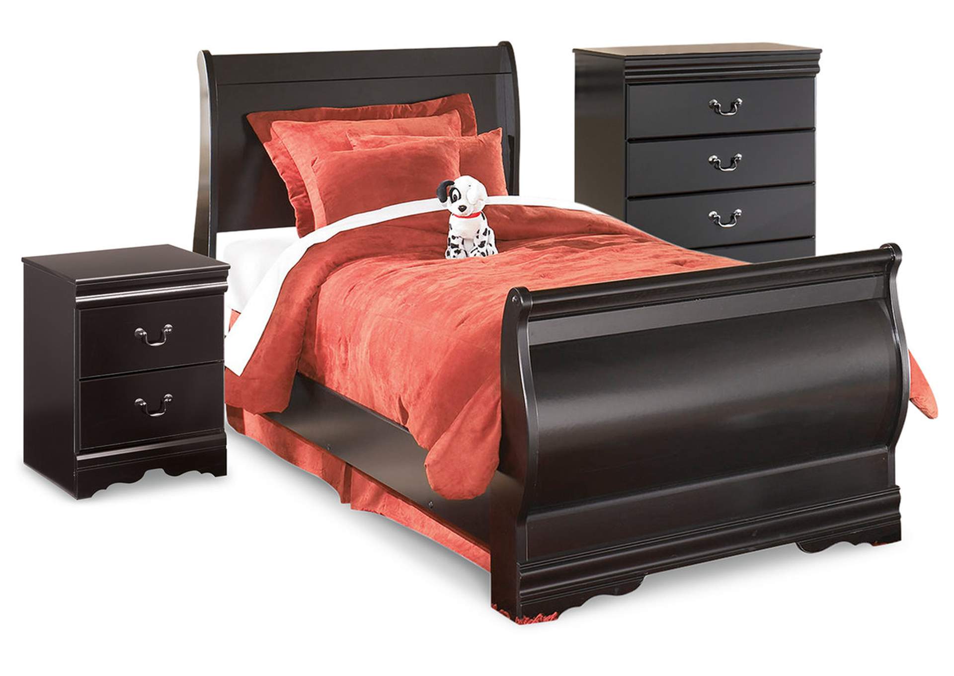 Huey Vineyard Twin Sleigh Bed with Chest of Drawers and Nightstand,Signature Design By Ashley