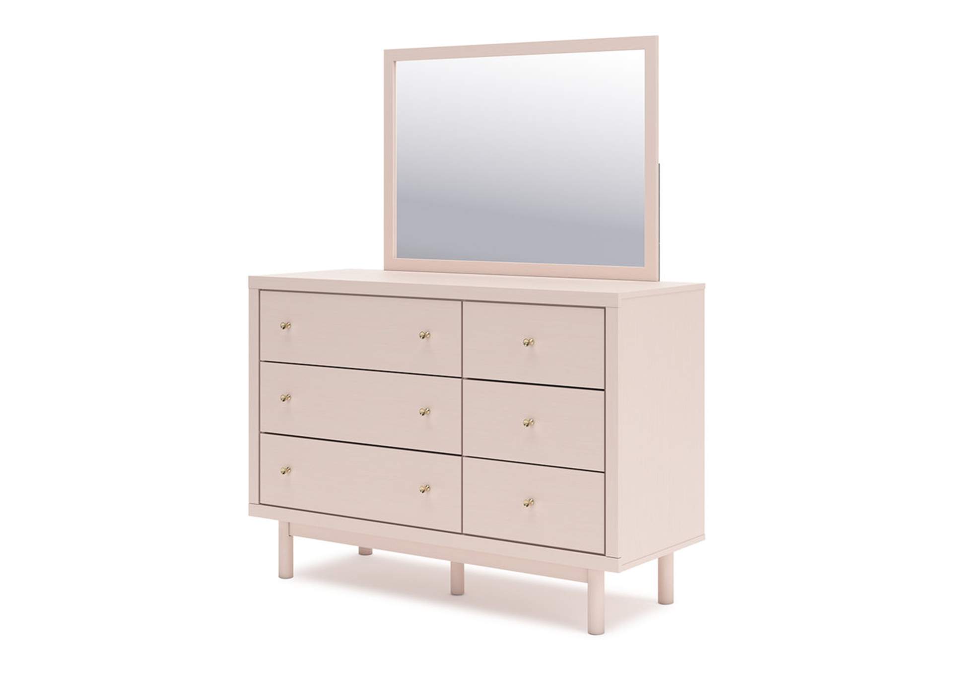 Wistenpine Full Upholstered Panel Bed with Mirrored Dresser, Chest and 2 Nightstands,Signature Design By Ashley