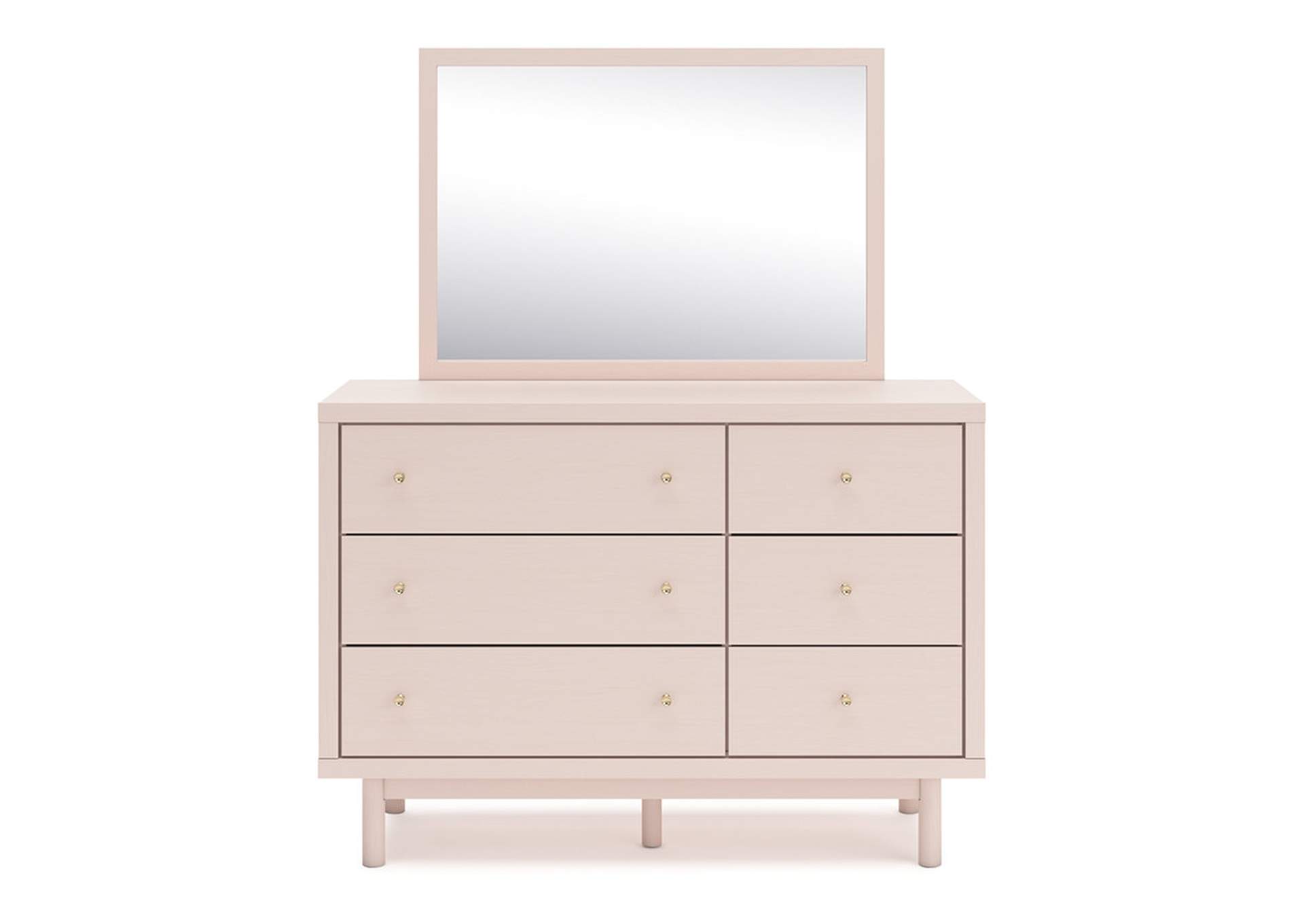 Wistenpine Twin Upholstered Panel Bed with Mirrored Dresser,Signature Design By Ashley