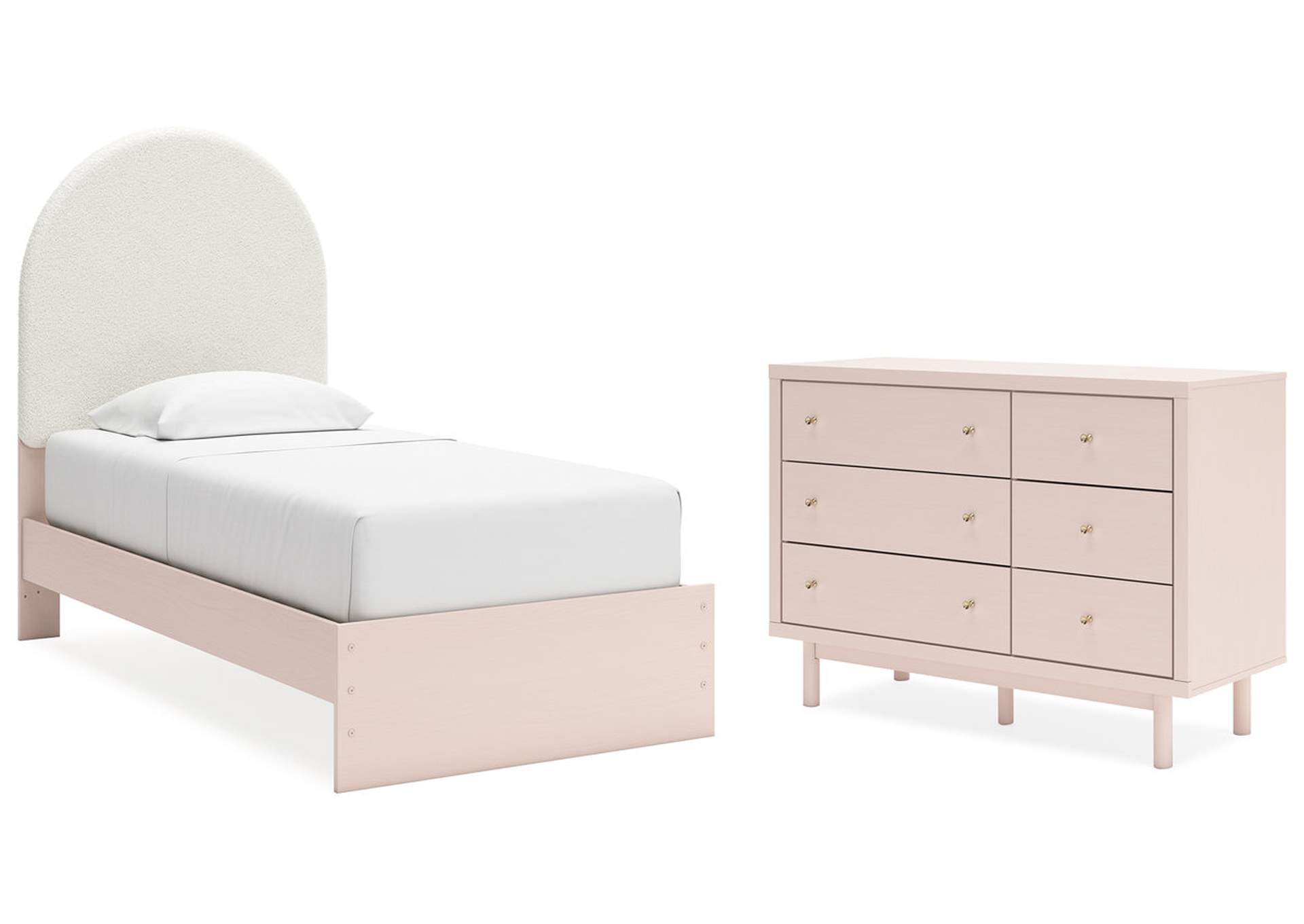 Wistenpine Twin Upholstered Panel Bed with Dresser,Signature Design By Ashley