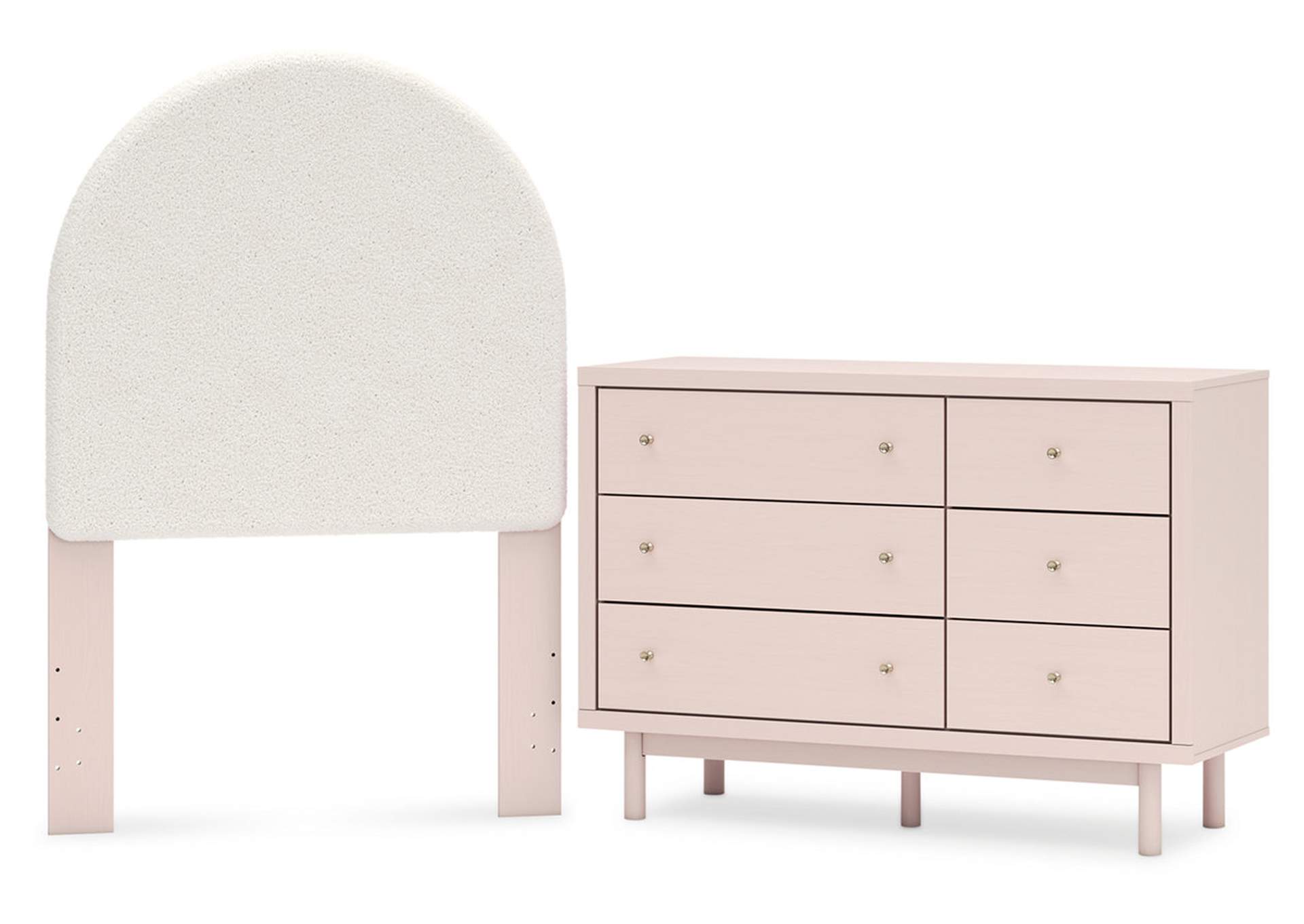 Wistenpine Twin Upholstered Panel Headboard with Dresser,Signature Design By Ashley