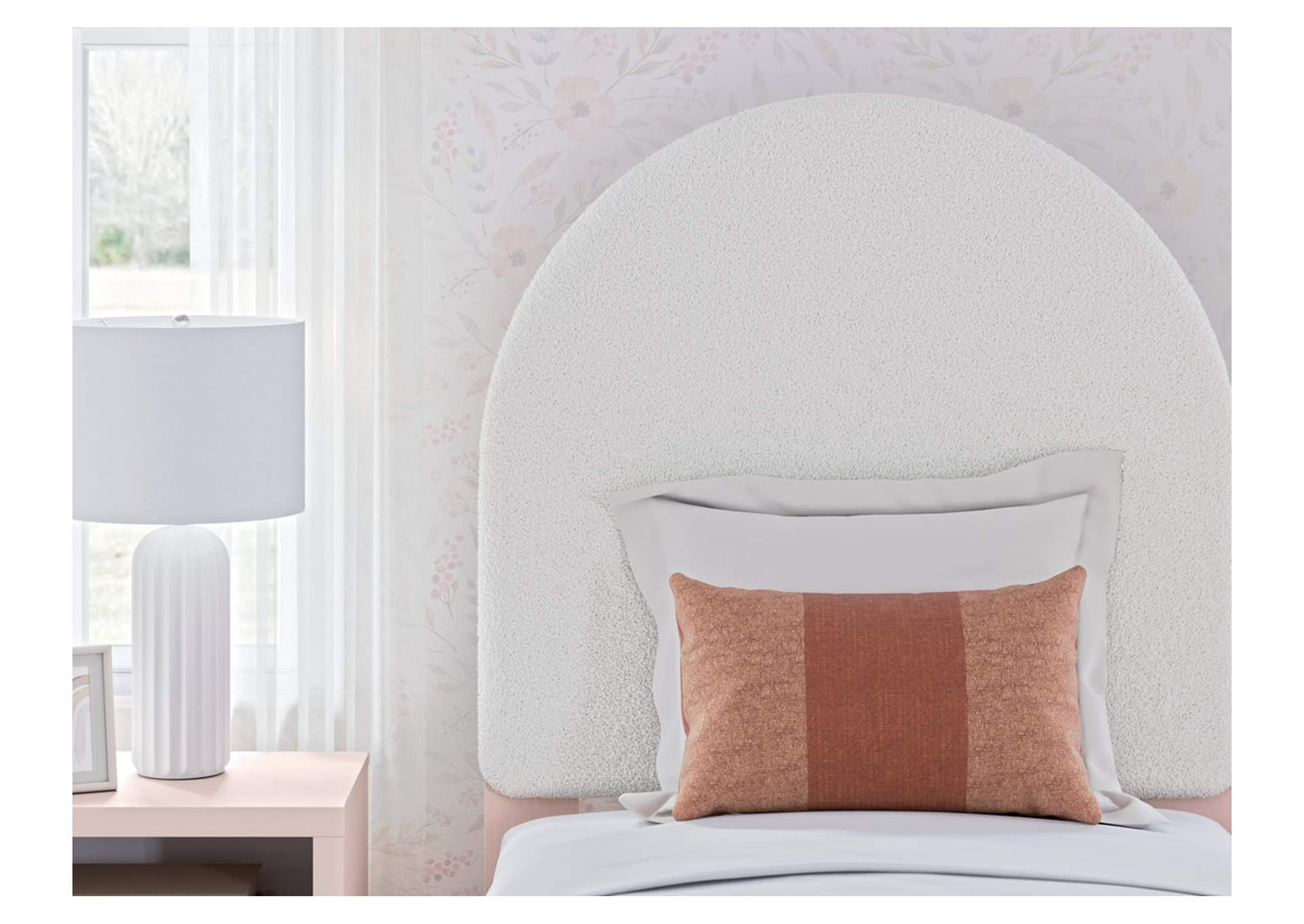 Wistenpine Twin Upholstered Panel Headboard, Dresser and Mirror,Signature Design By Ashley