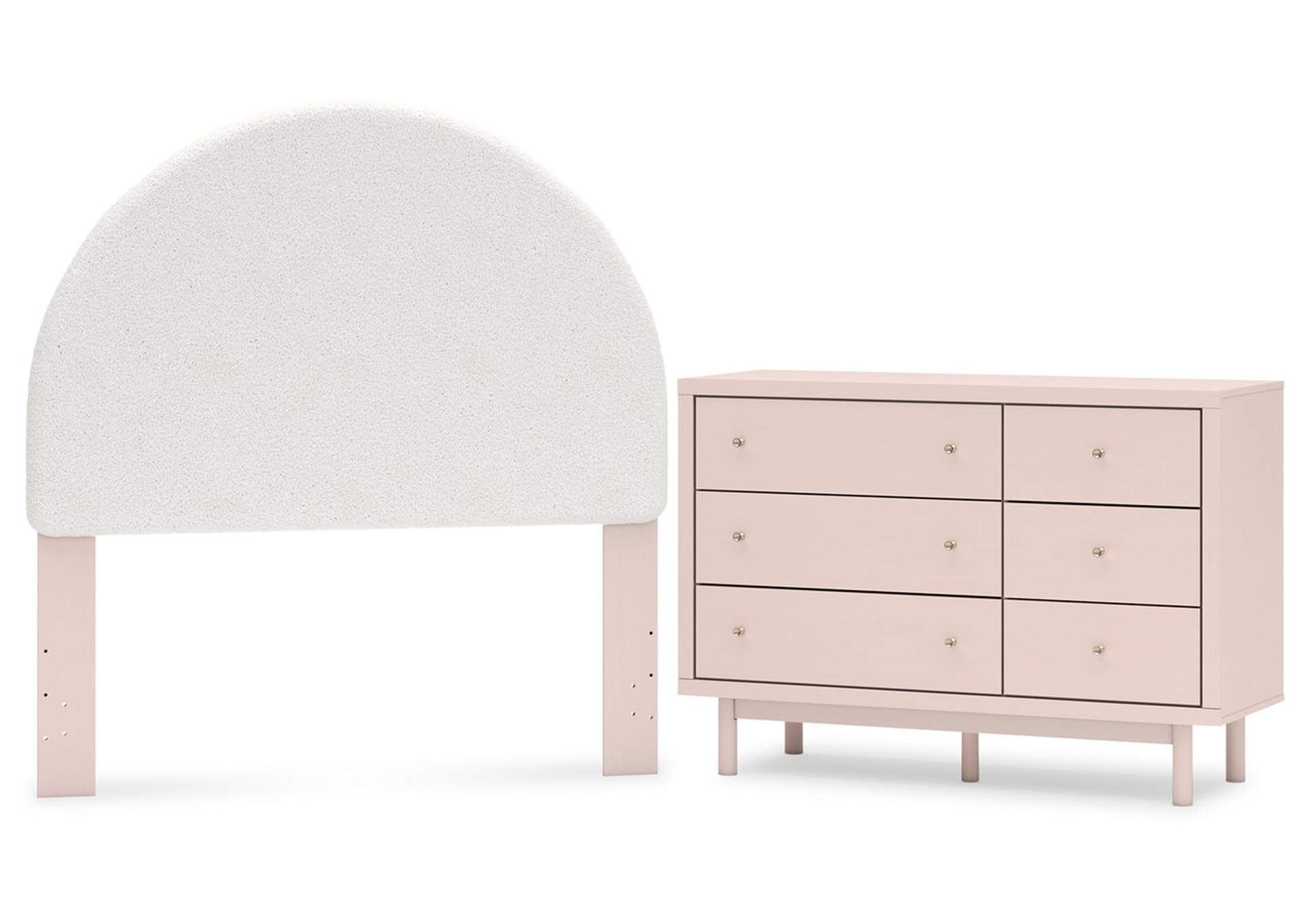 Wistenpine Full Upholstered Panel Headboard with Dresser,Signature Design By Ashley