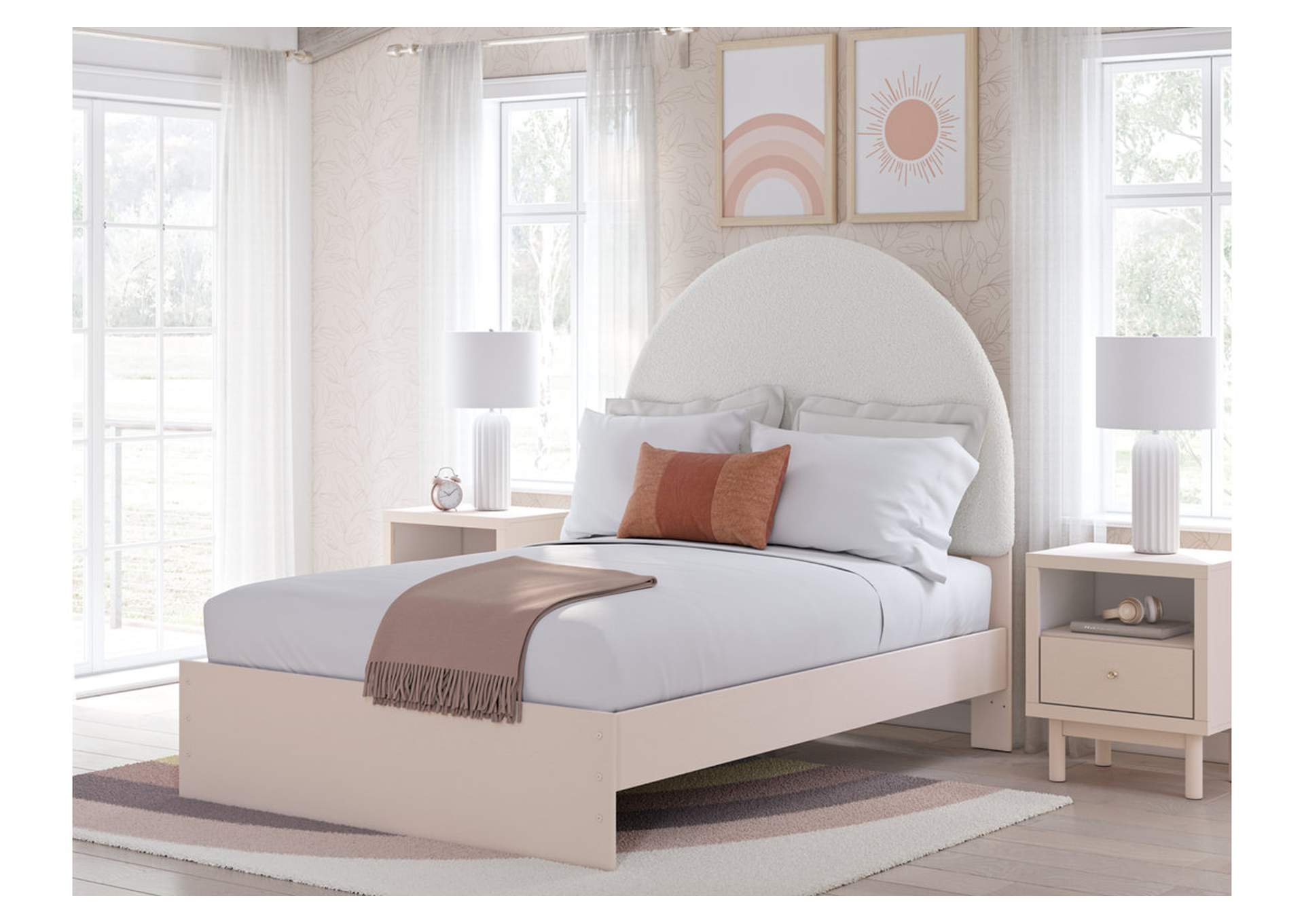 Wistenpine Full Upholstered Panel Bed with Dresser and 2 Nightstands,Signature Design By Ashley