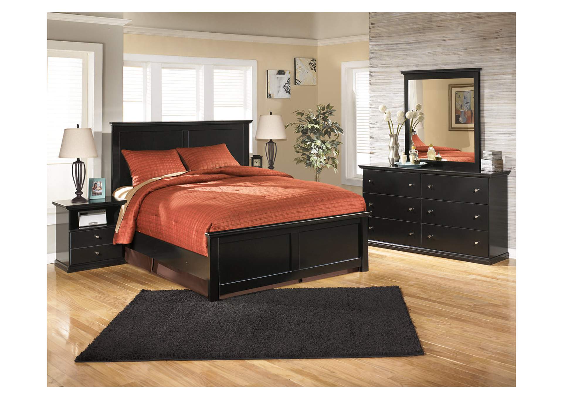 Maribel Queen Panel Bed with Dresser, Mirror and Nightstand,Signature Design By Ashley