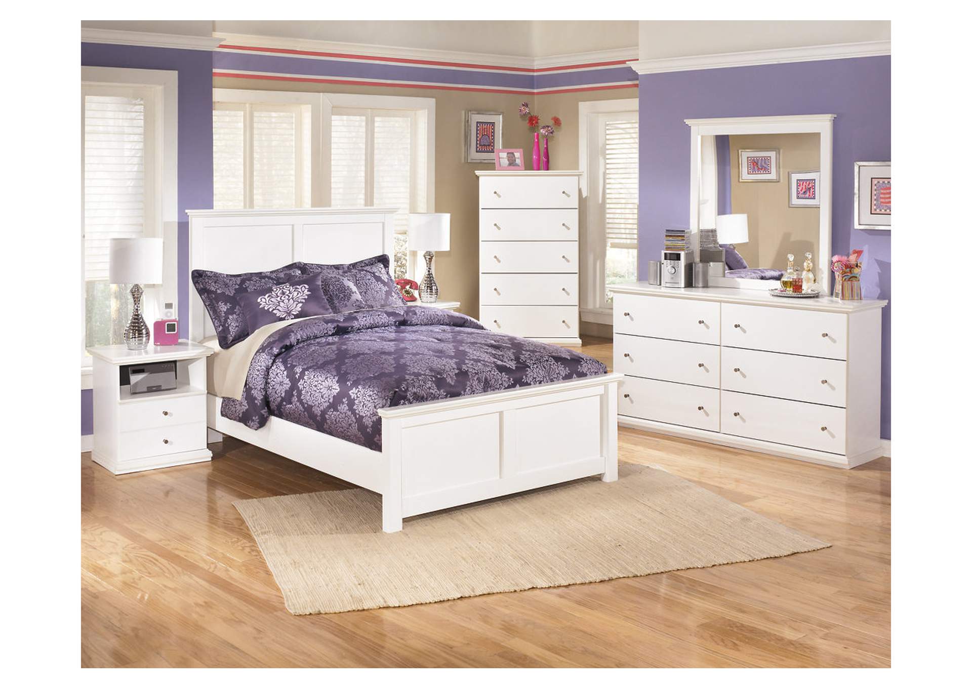 Bostwick Shoals Full Panel Bed with Mirrored Dresser and Chest,Signature Design By Ashley