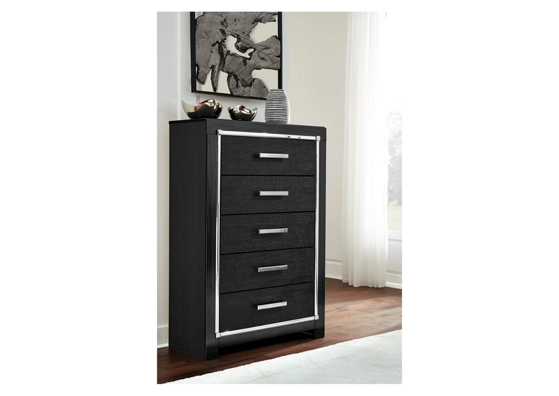Kaydell King Panel Storage Bed, Dresser, Mirror, Chest and Nightstand,Signature Design By Ashley
