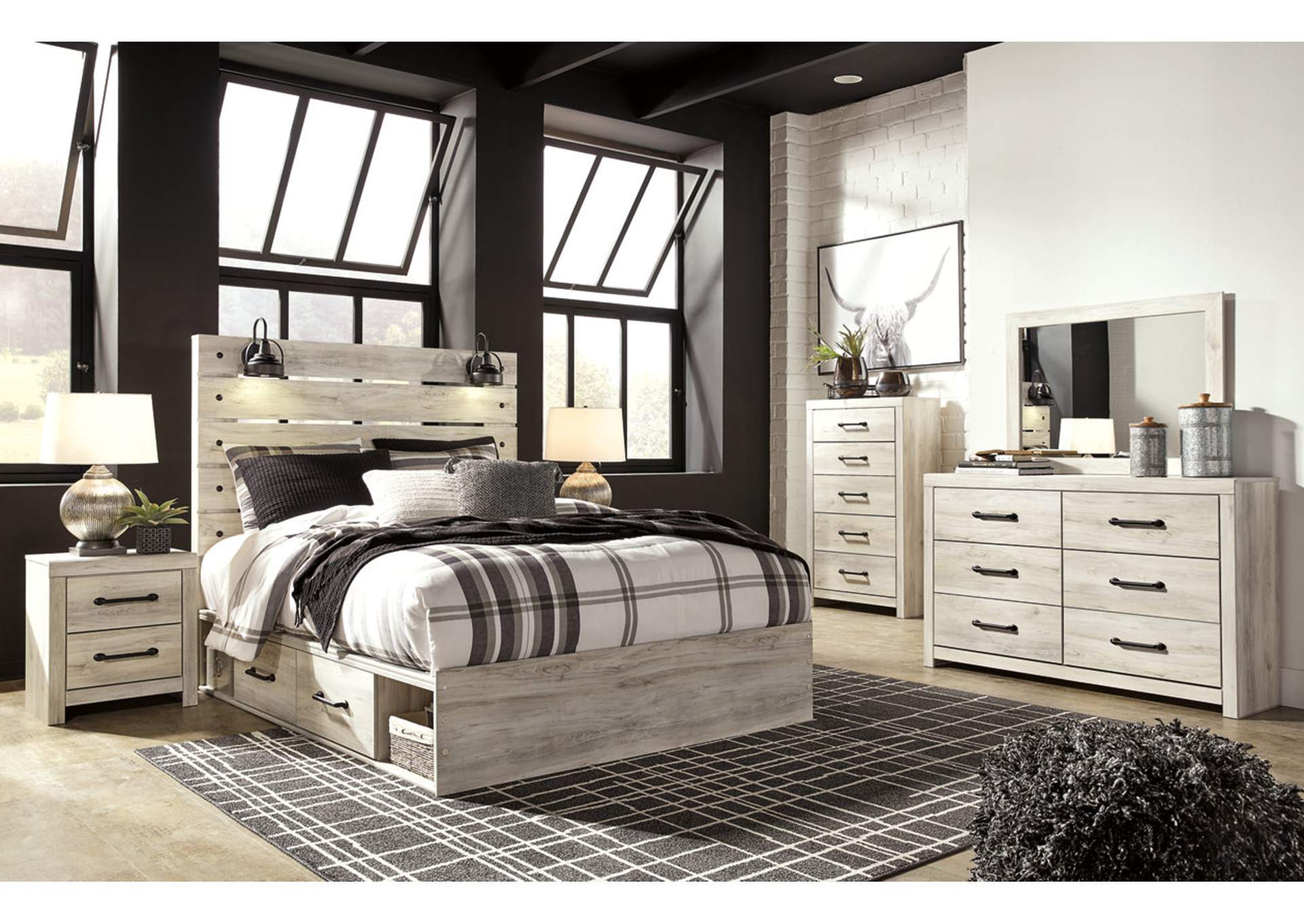 Cambeck Queen Panel Bed with Storage, Dresser, Mirror, Chest and Nightstand,Signature Design By Ashley