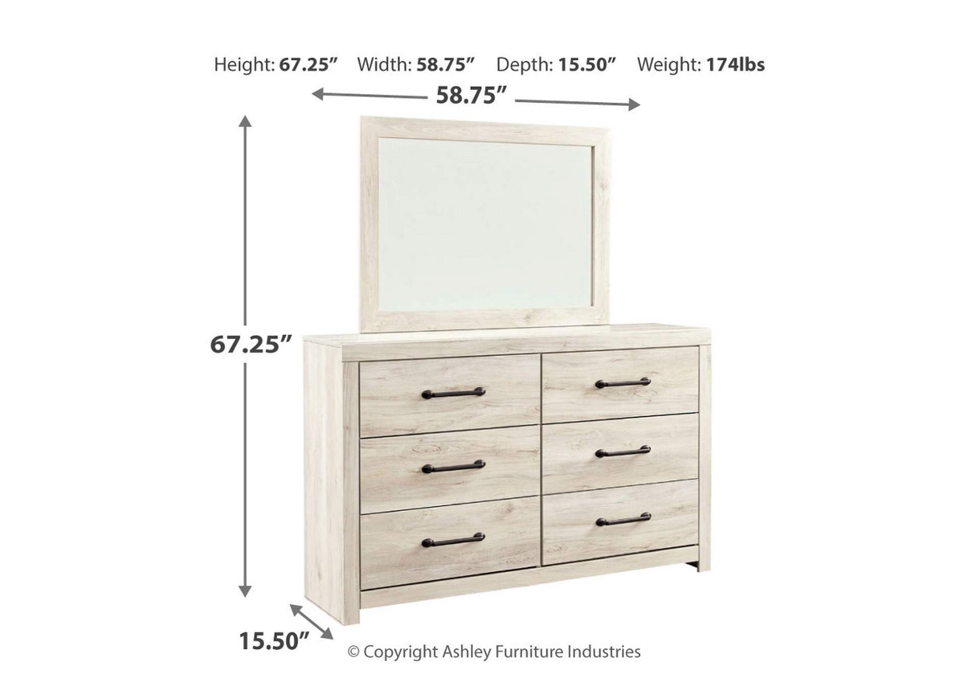Cambeck Queen Upholstered Panel Headboard with Mirrored Dresser and Chest,Signature Design By Ashley