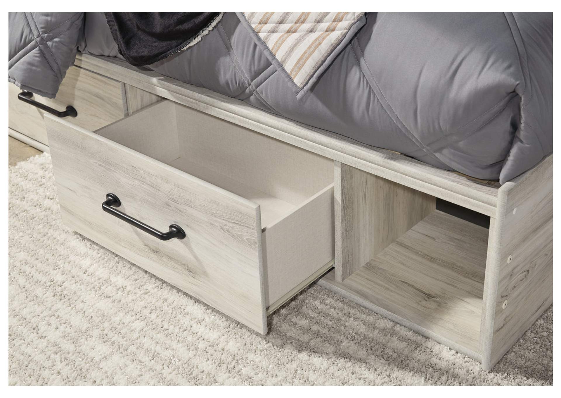 Cambeck Twin Panel Bed with 4 Storage Drawers with Mirrored Dresser,Signature Design By Ashley