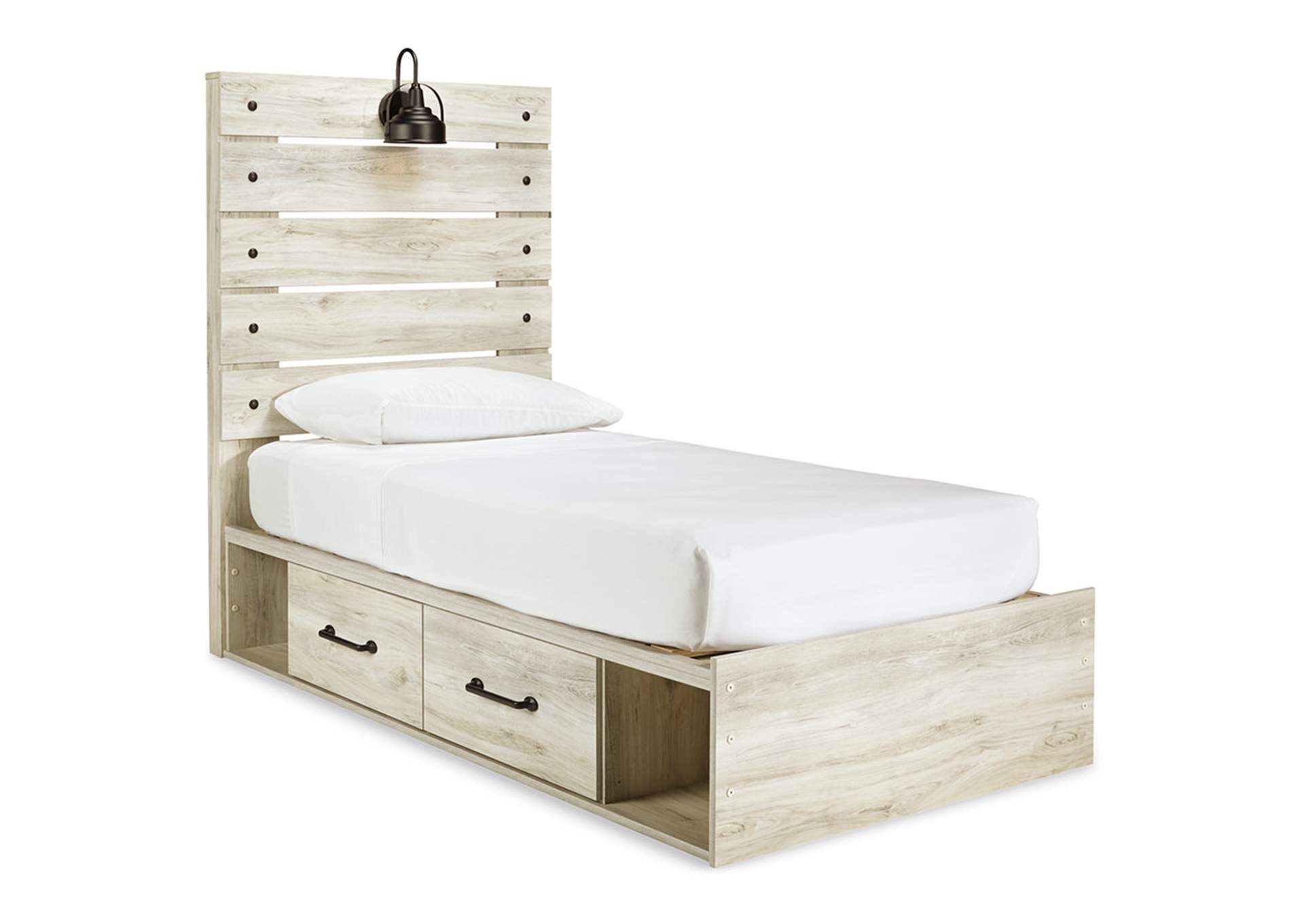 Cambeck Twin Panel Bed with 2 Storage Drawers with Mirrored Dresser, Chest and 2 Nightstands,Signature Design By Ashley