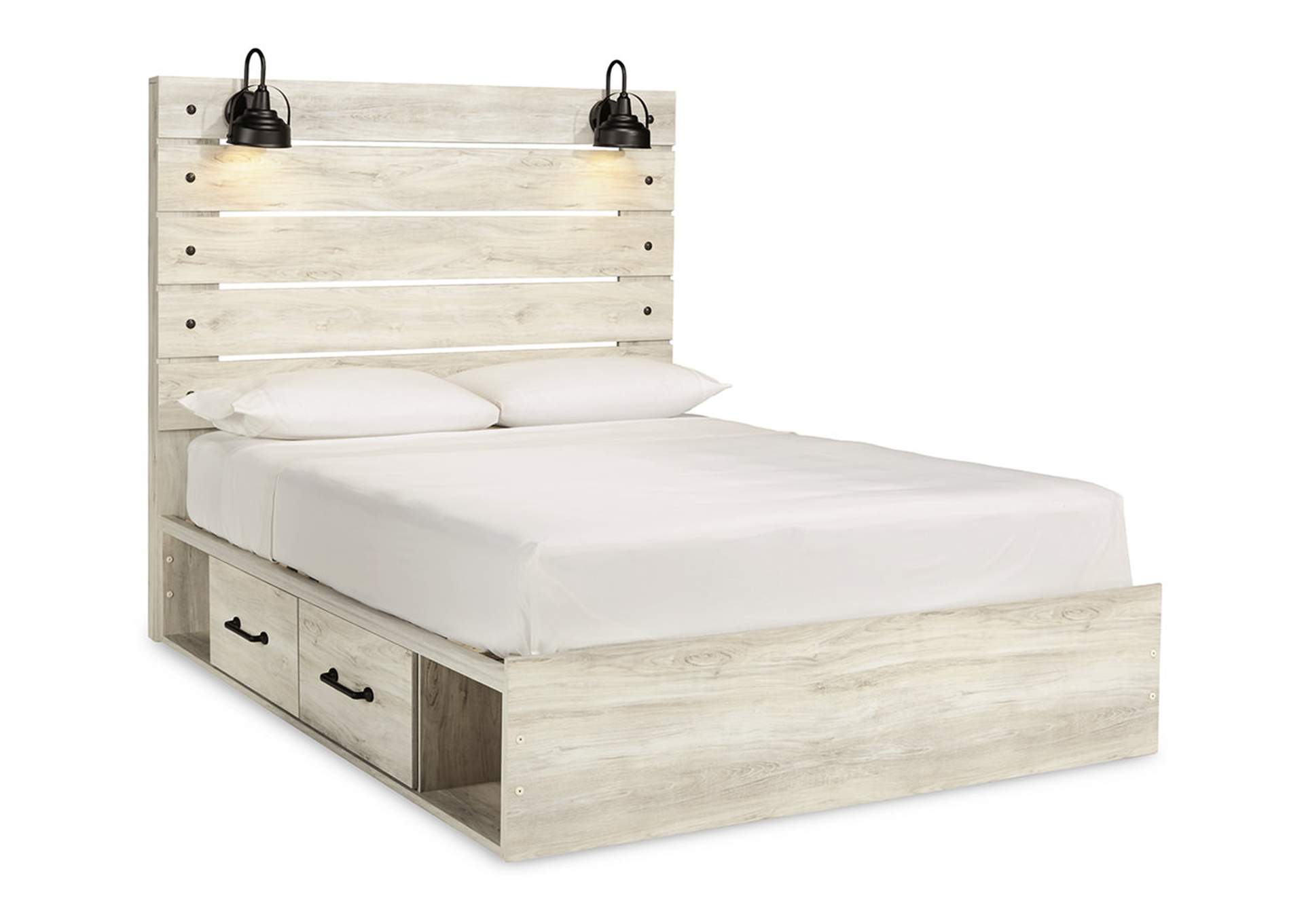 Cambeck Queen Panel Bed with 4 Storage Drawers with Mirrored Dresser, Chest and 2 Nightstands,Signature Design By Ashley