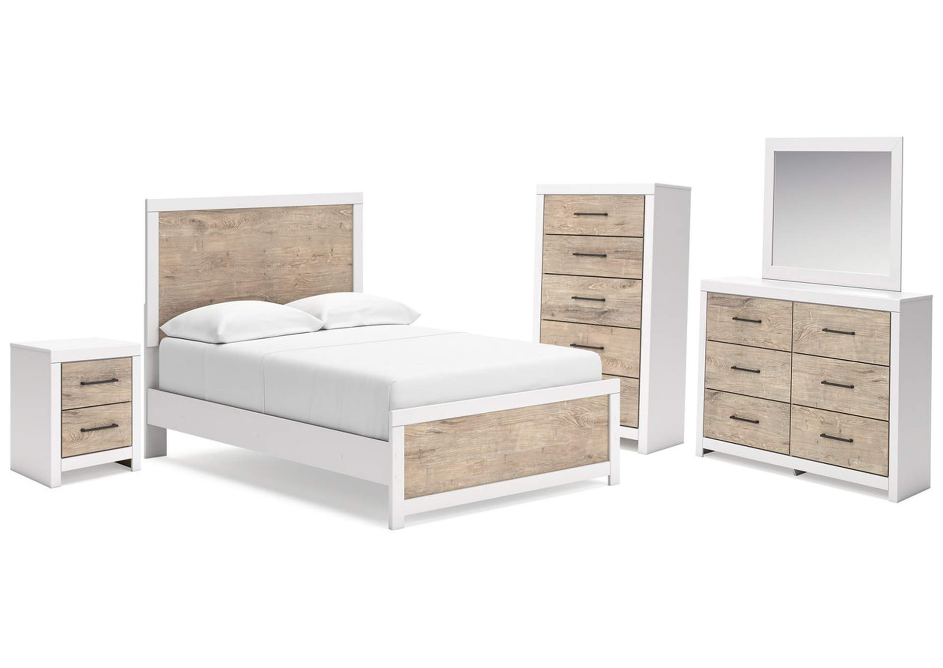 Charbitt Full Panel Bed with Mirrored Dresser, Chest and Nightstand,Signature Design By Ashley