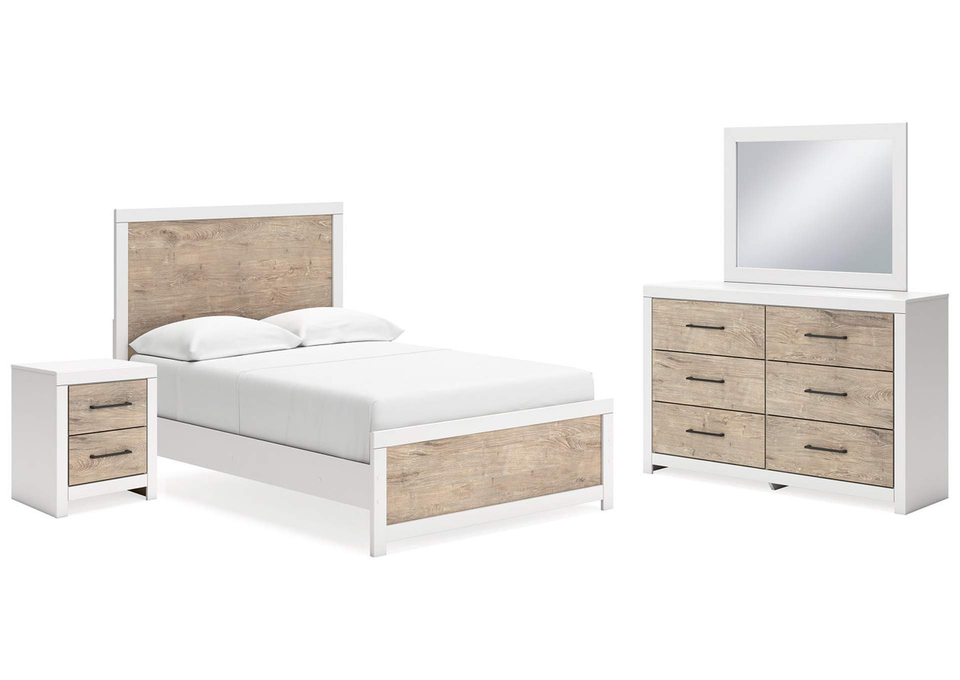 Charbitt Full Panel Bed with Mirrored Dresser and Nightstand,Signature Design By Ashley