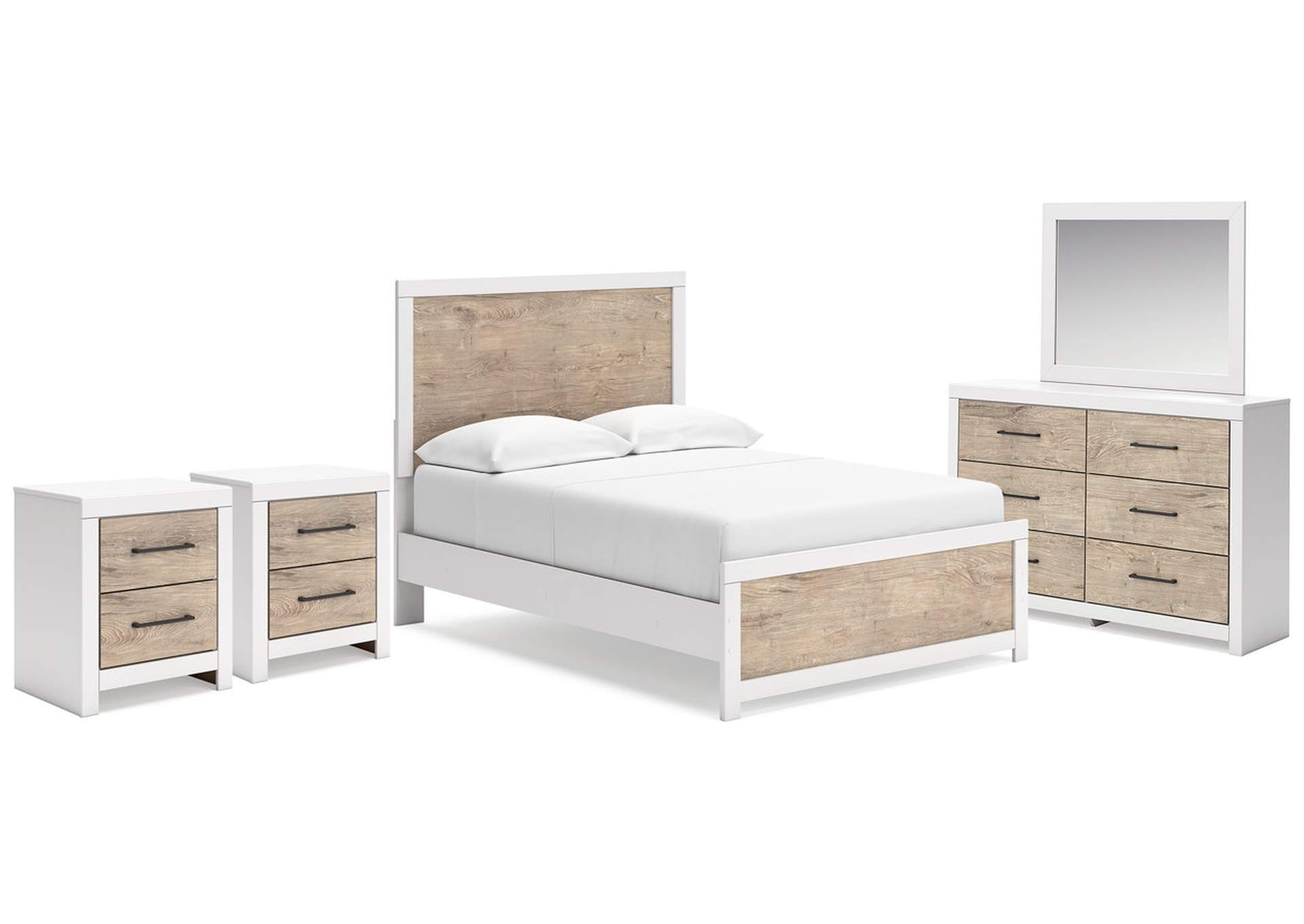 Charbitt Full Panel Bed with Mirrored Dresser and 2 Nightstands,Signature Design By Ashley