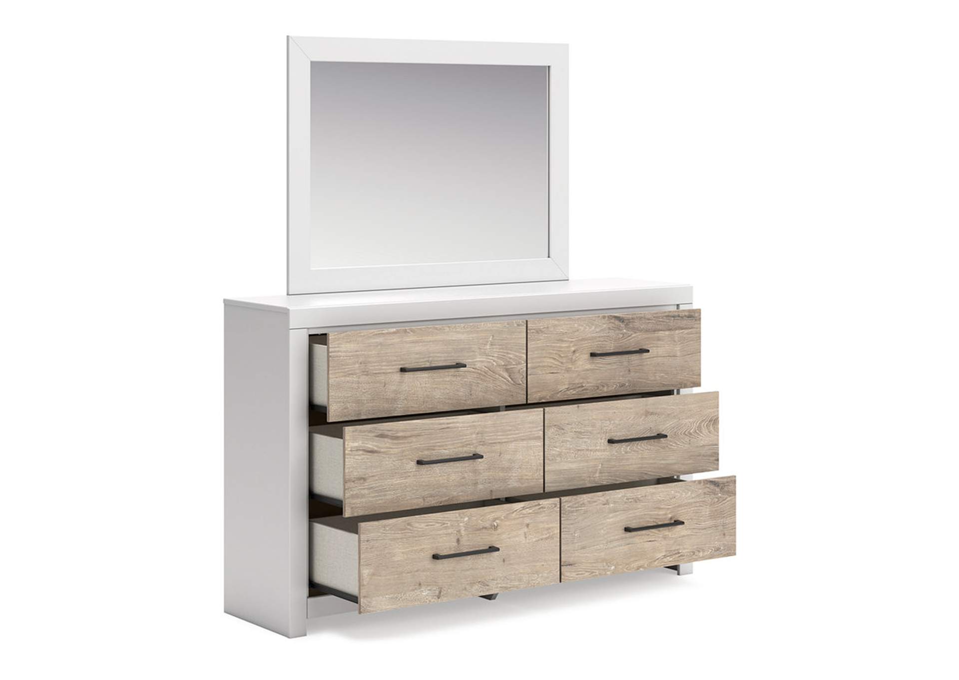 Charbitt King Panel Bed with Mirrored Dresser, Chest and 2 Nightstands,Signature Design By Ashley