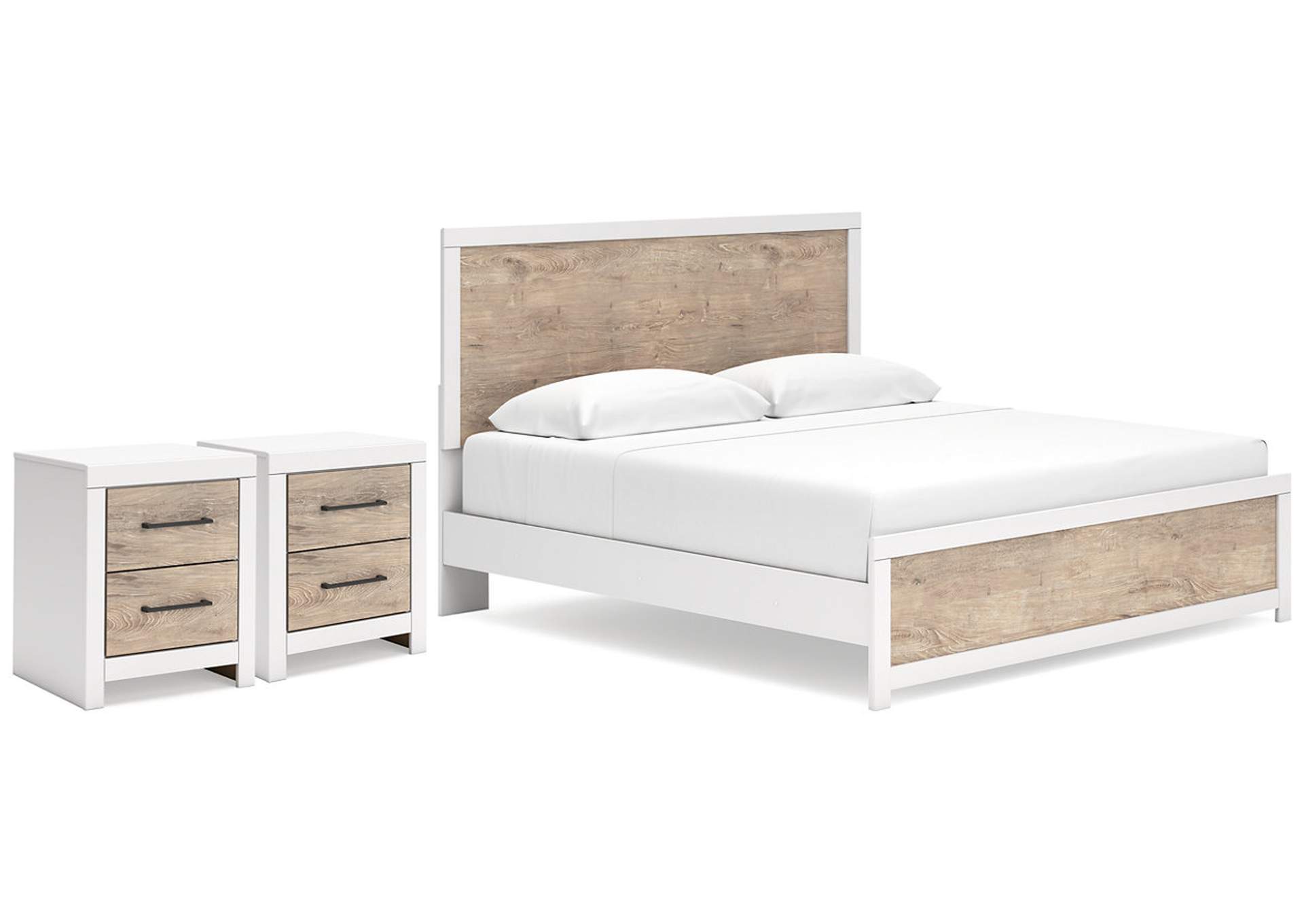 Charbitt King Panel Bed with 2 Nightstands,Signature Design By Ashley