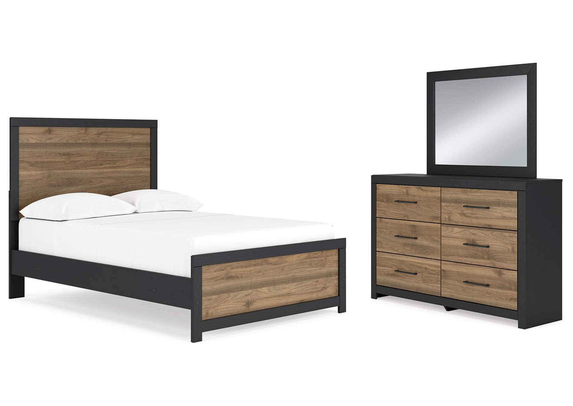 Vertani Full Panel Bed with Mirrored Dresser,Signature Design By Ashley