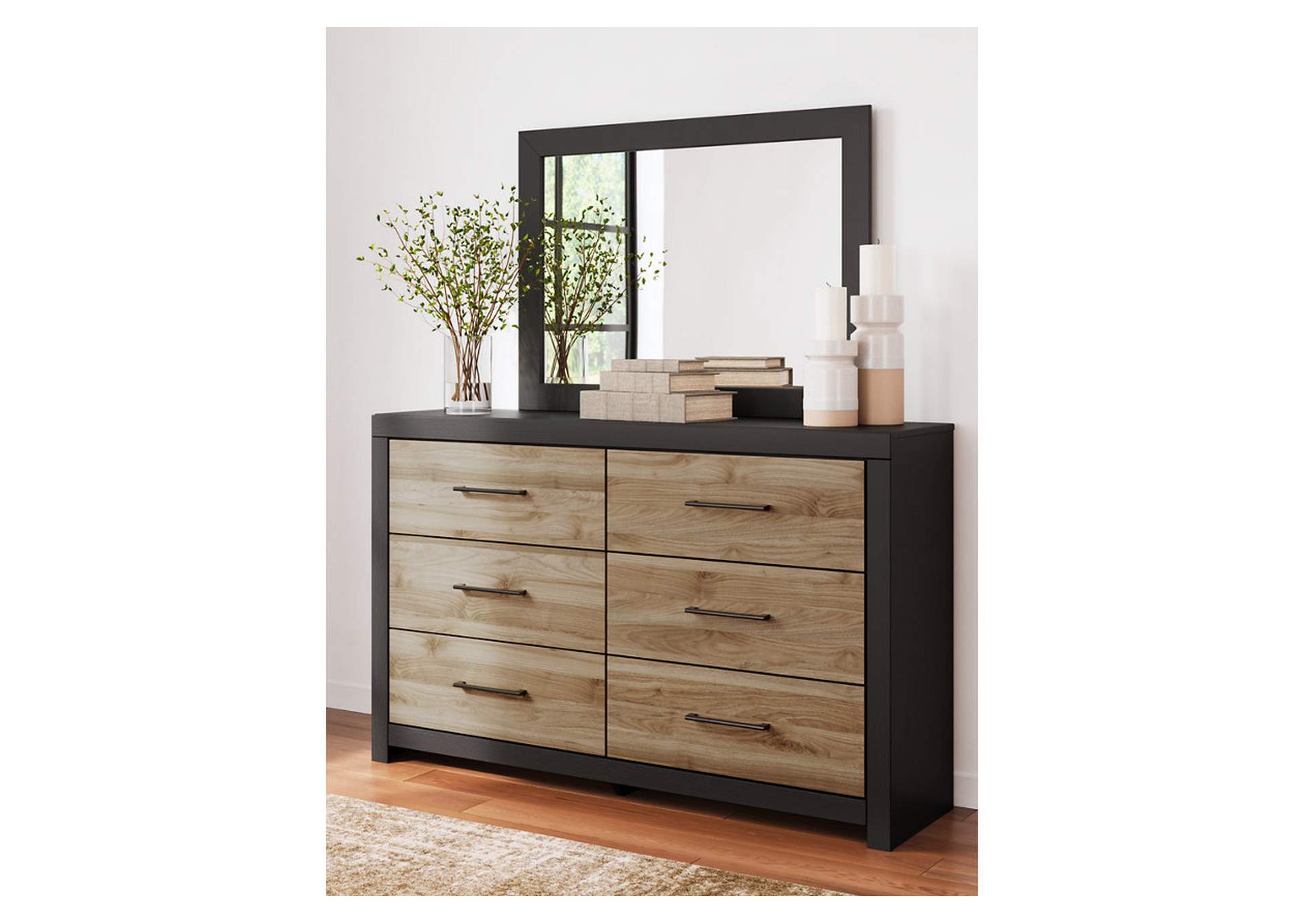 Vertani Twin Panel Bed with Mirrored Dresser,Signature Design By Ashley