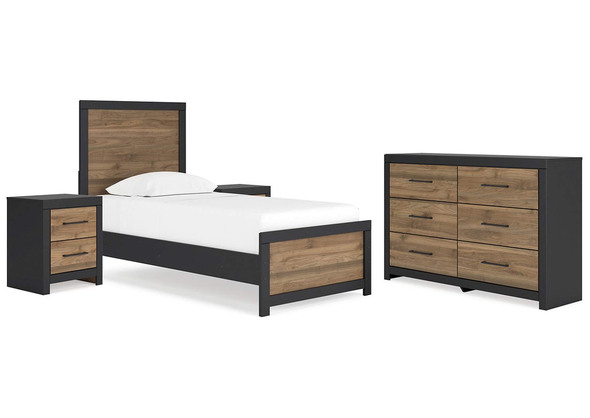 Vertani Twin Panel Bed with Dresser and 2 Nightstands,Signature Design By Ashley