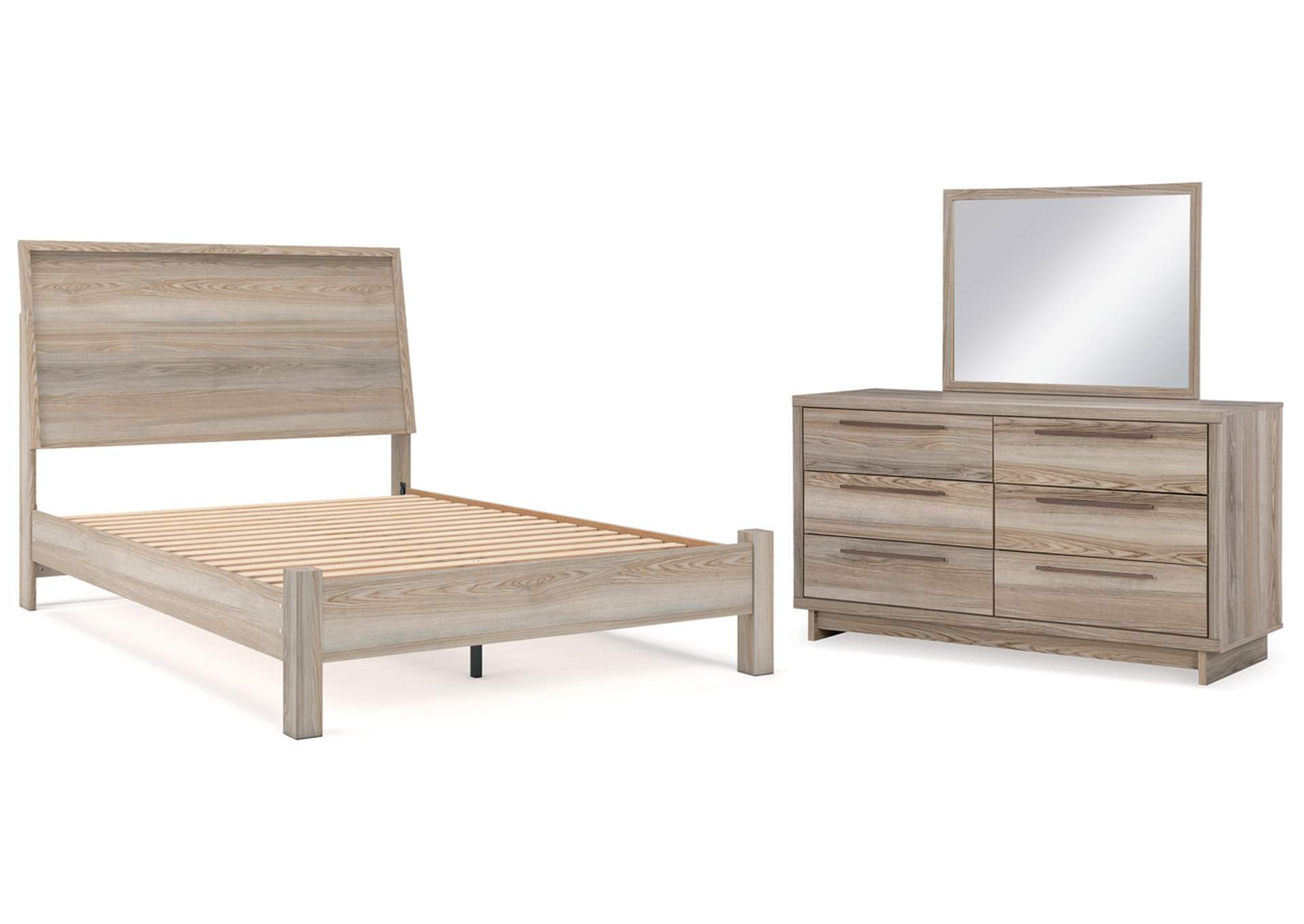 Hasbrick Queen Panel Bed with Mirrored Dresser,Signature Design By Ashley