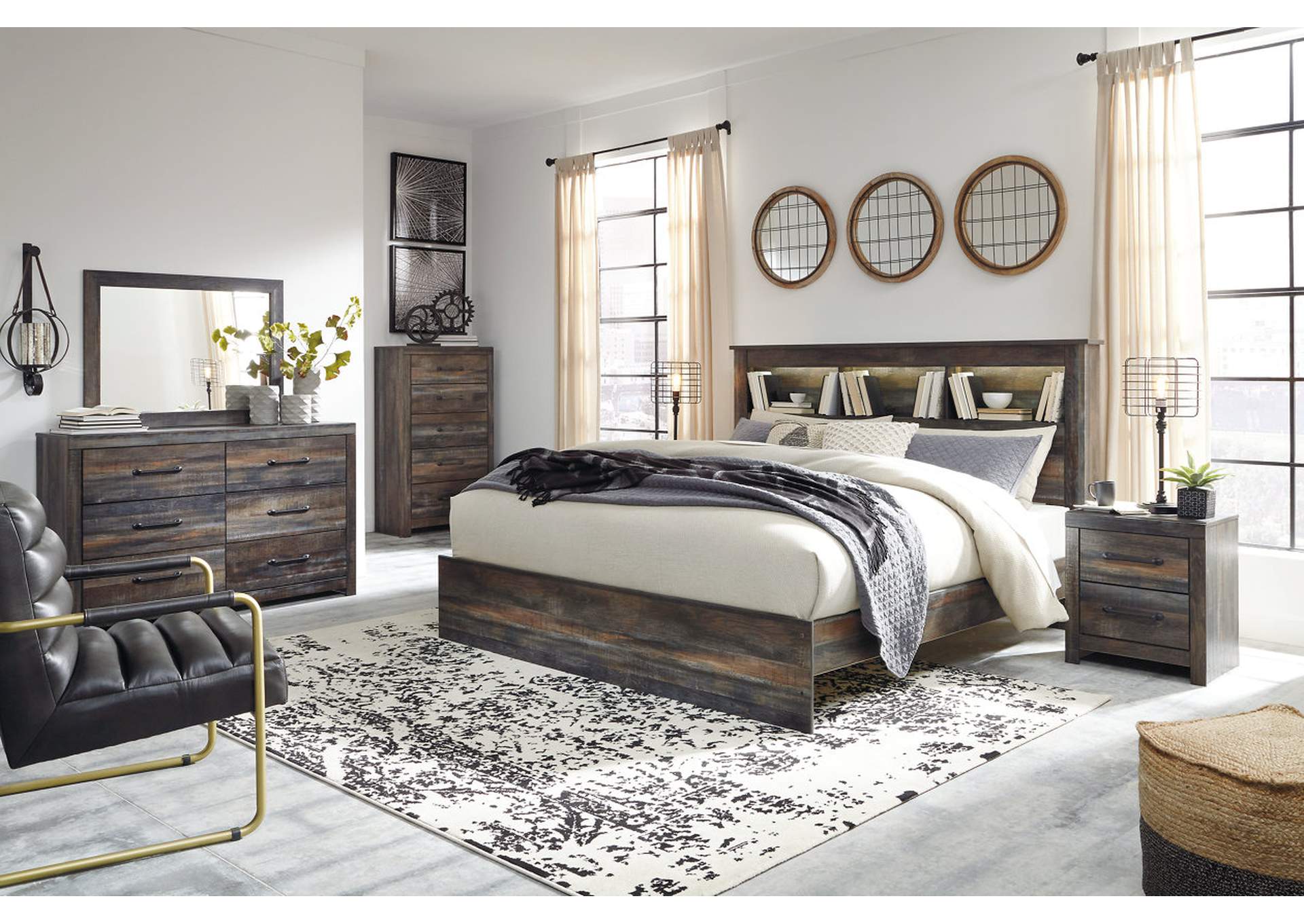 Drystan King Panel Bookcase Bed with Dresser,Signature Design By Ashley