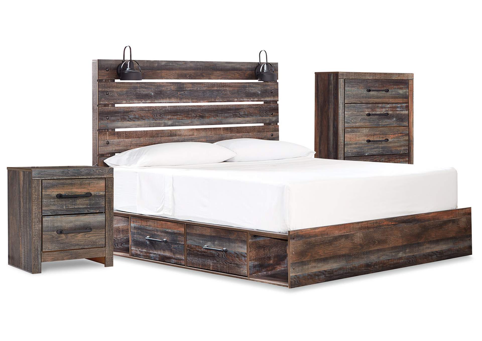 Drystan Queen Panel Bed with Storage, Chest and Nightstand,Signature Design By Ashley
