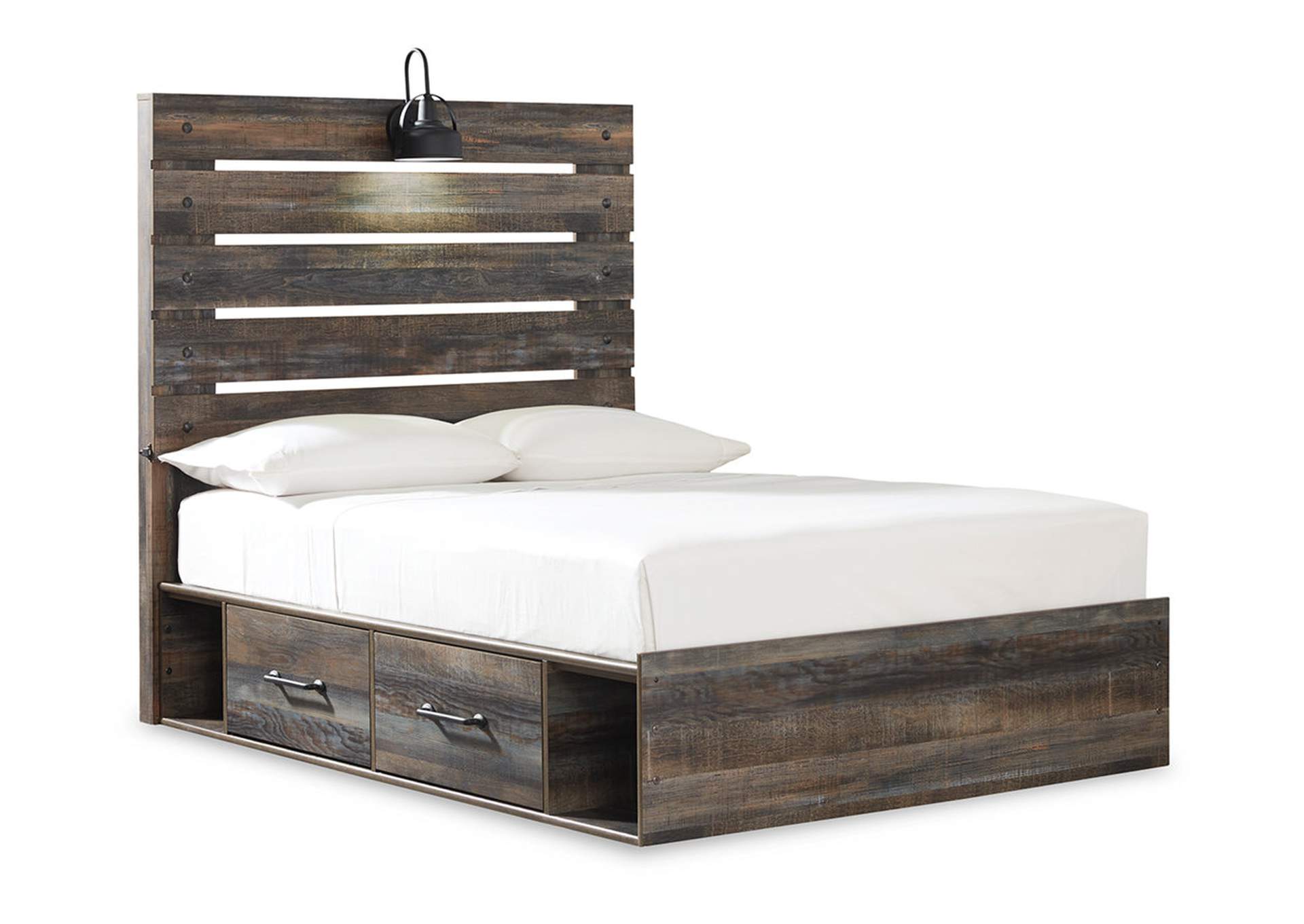 Drystan Full Panel Bed with 4 Storage Drawers with Mirrored Dresser, Chest and 2 Nightstands,Signature Design By Ashley