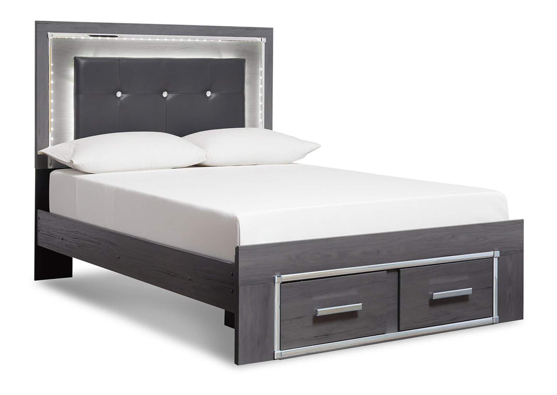 Lodanna King Panel Bed with 2 Storage Drawers with Dresser,Signature Design By Ashley