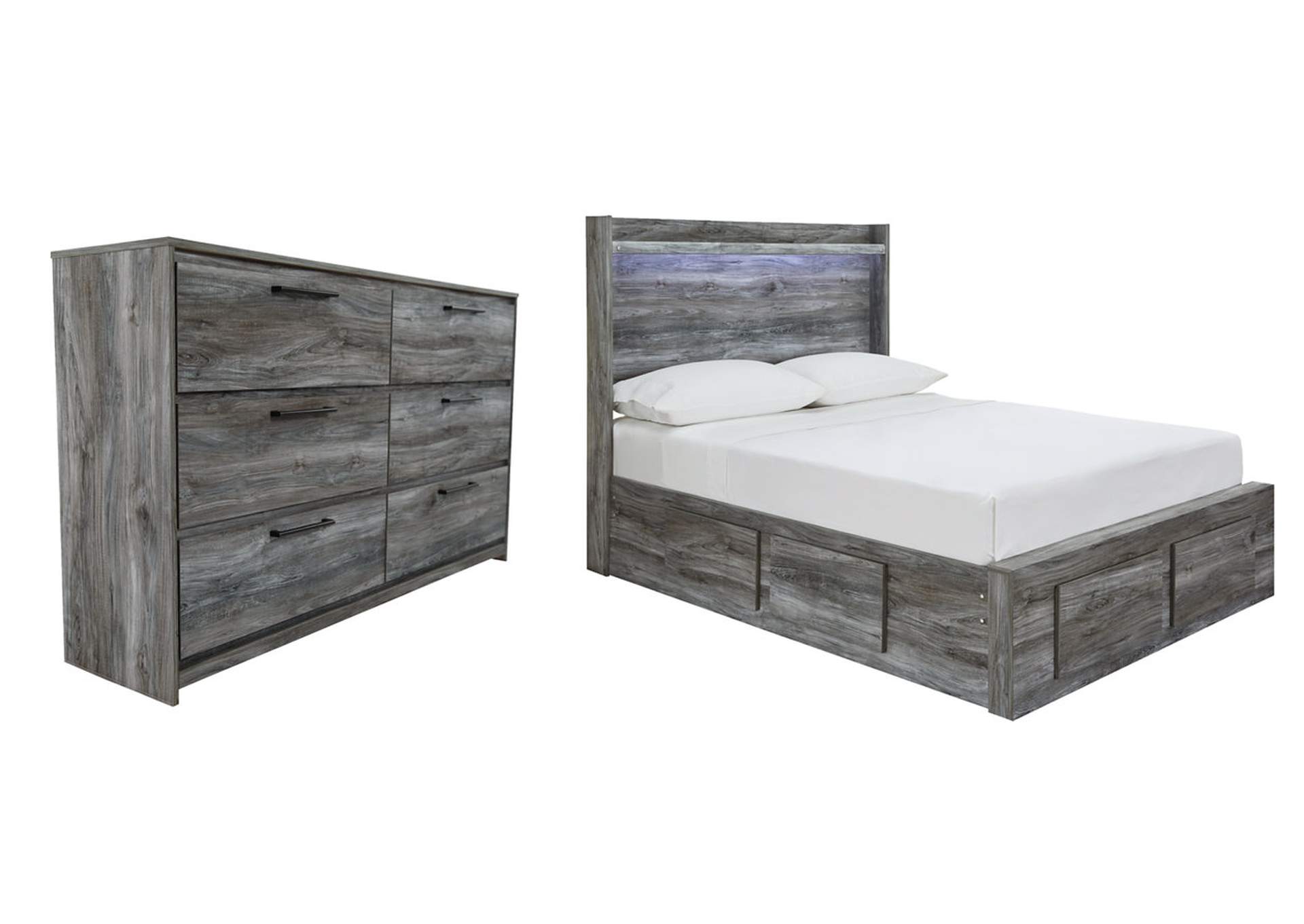 Baystorm Full Panel Bed with 4 Storage Drawers with Dresser,Signature Design By Ashley