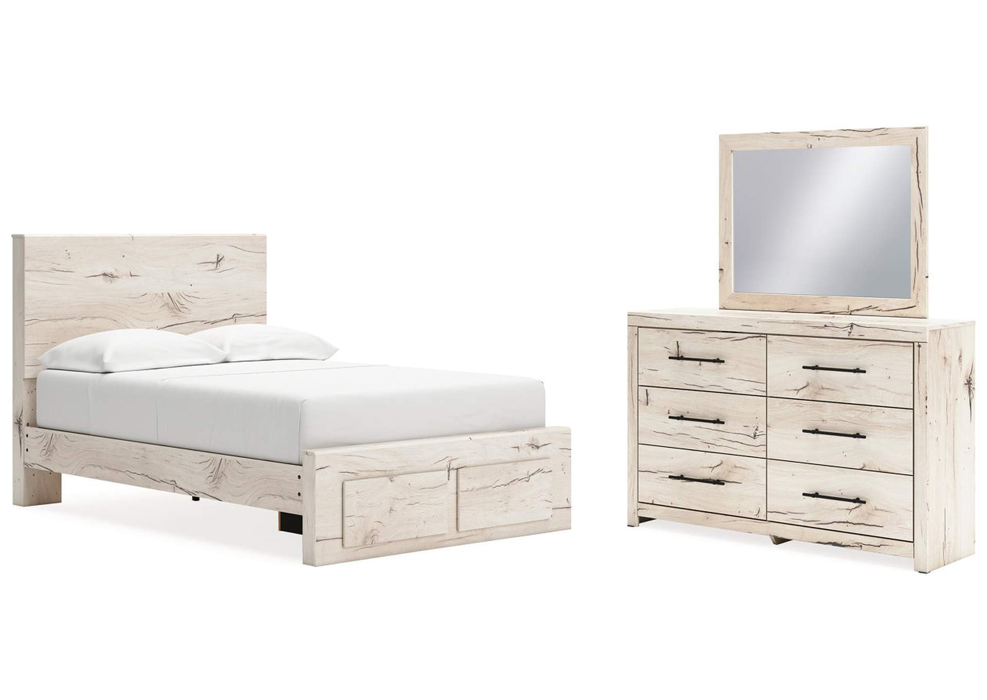 Lawroy Full Panel Storage Bed with Mirrored Dresser,Signature Design By Ashley