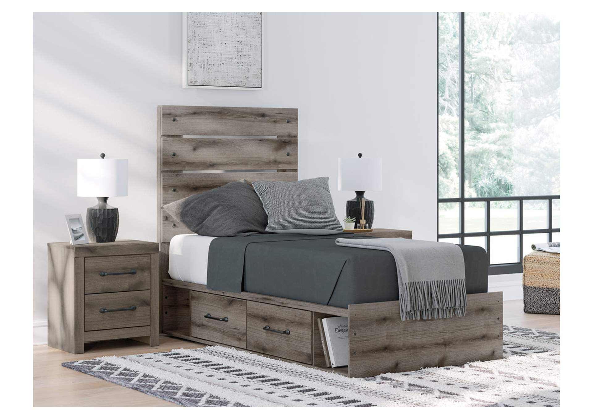 Urbanoore Twin Panel Bed with Storage,Signature Design By Ashley