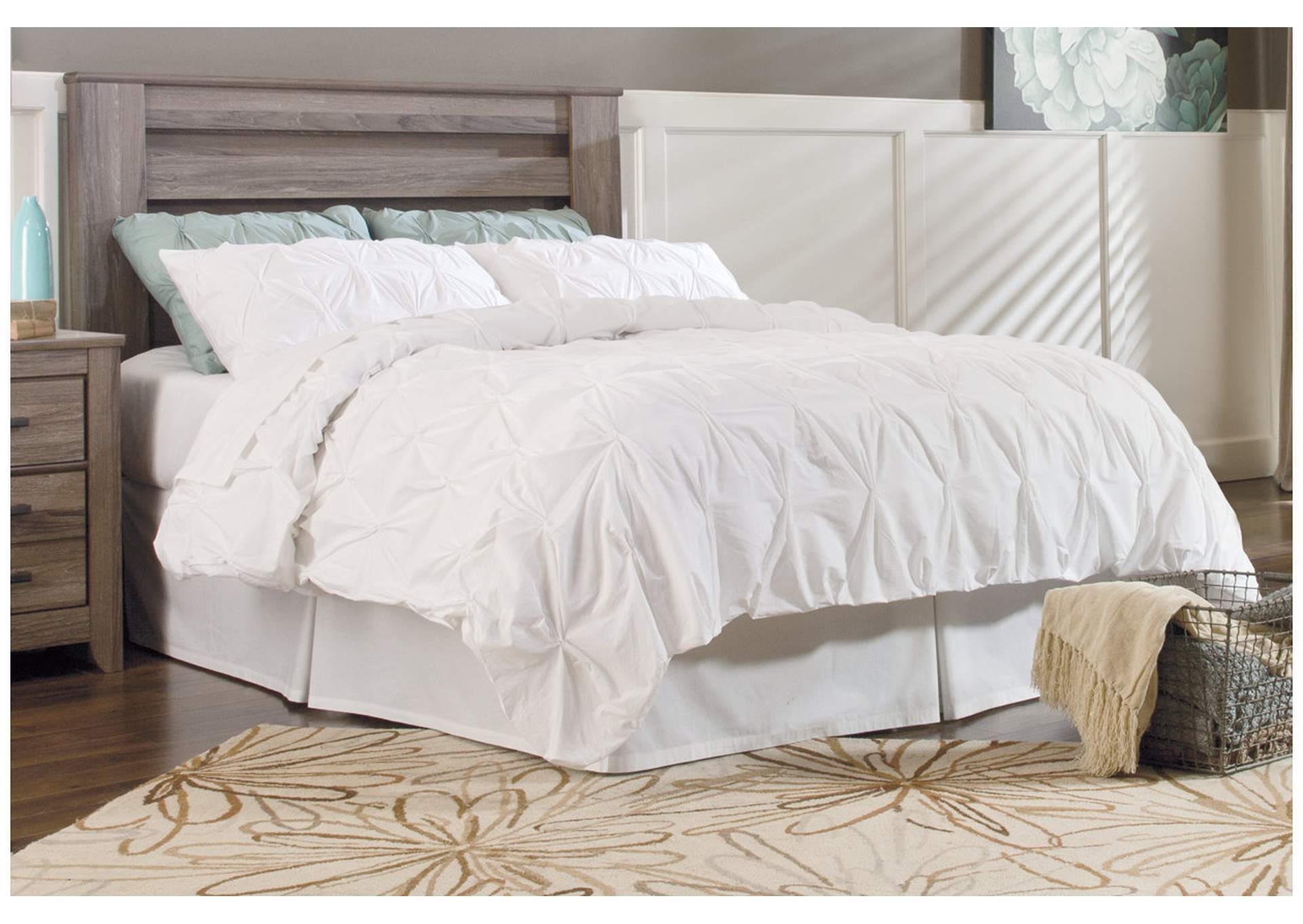 Zelen Queen/Full Panel Headboard Bed with Mirrored Dresser and 2 Nightstands,Signature Design By Ashley