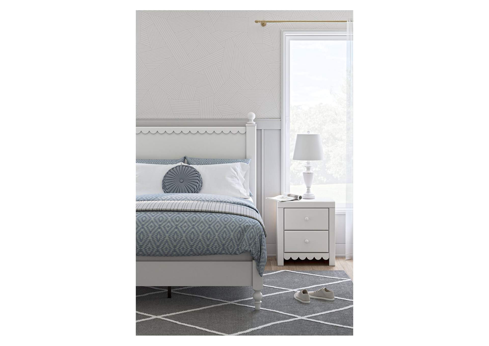 Mollviney Full Panel Storage Bed with Mirrored Dresser and 2 Nightstands,Signature Design By Ashley