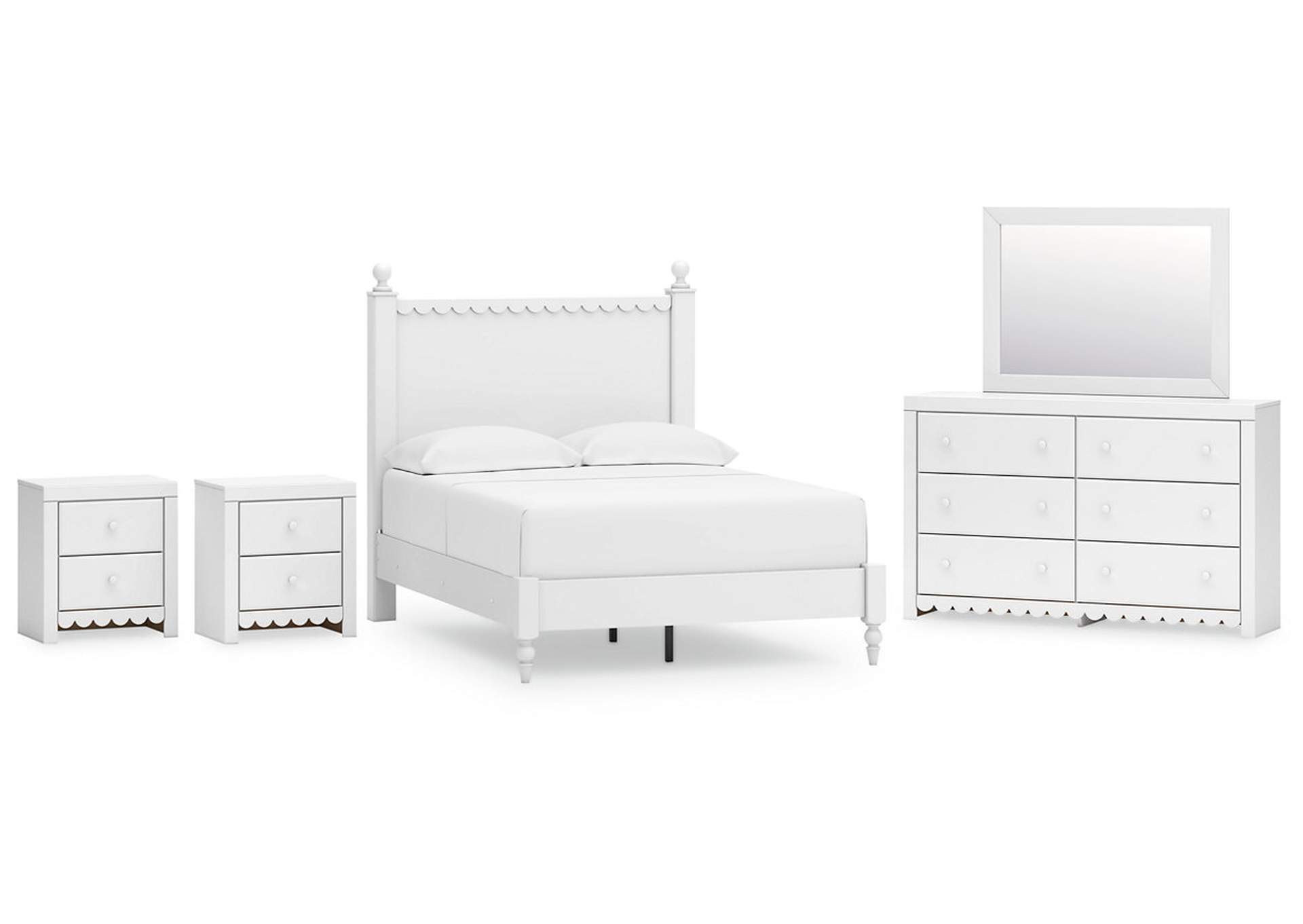 Mollviney Full Panel Bed with Mirrored Dresser and 2 Nightstands,Signature Design By Ashley